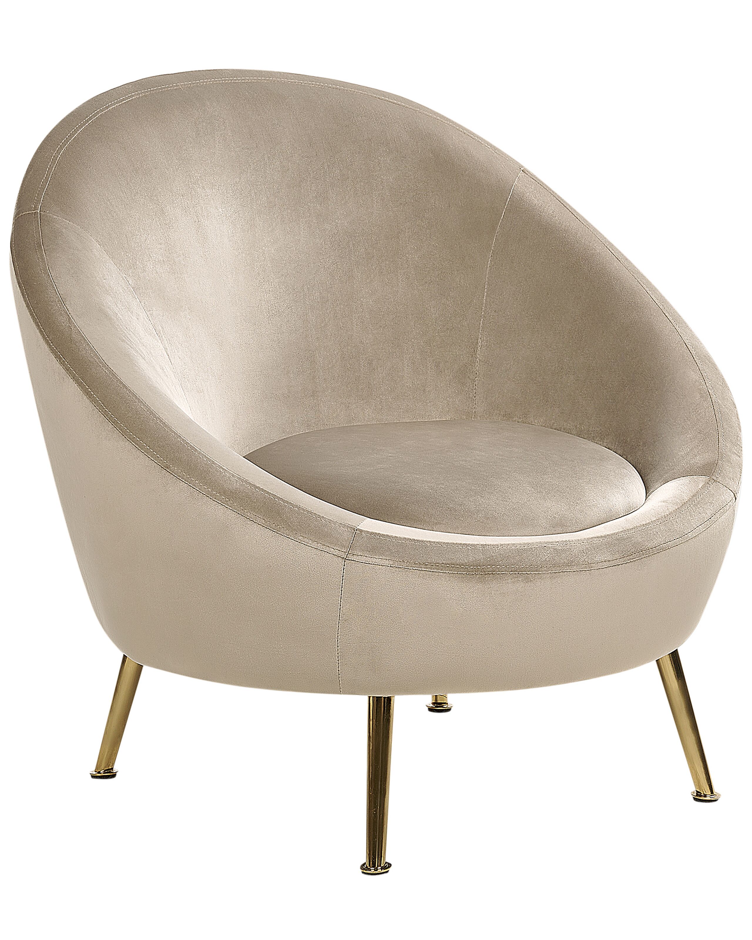 Velvet Accent Chair Taupe LANGA - Gemini Interiors