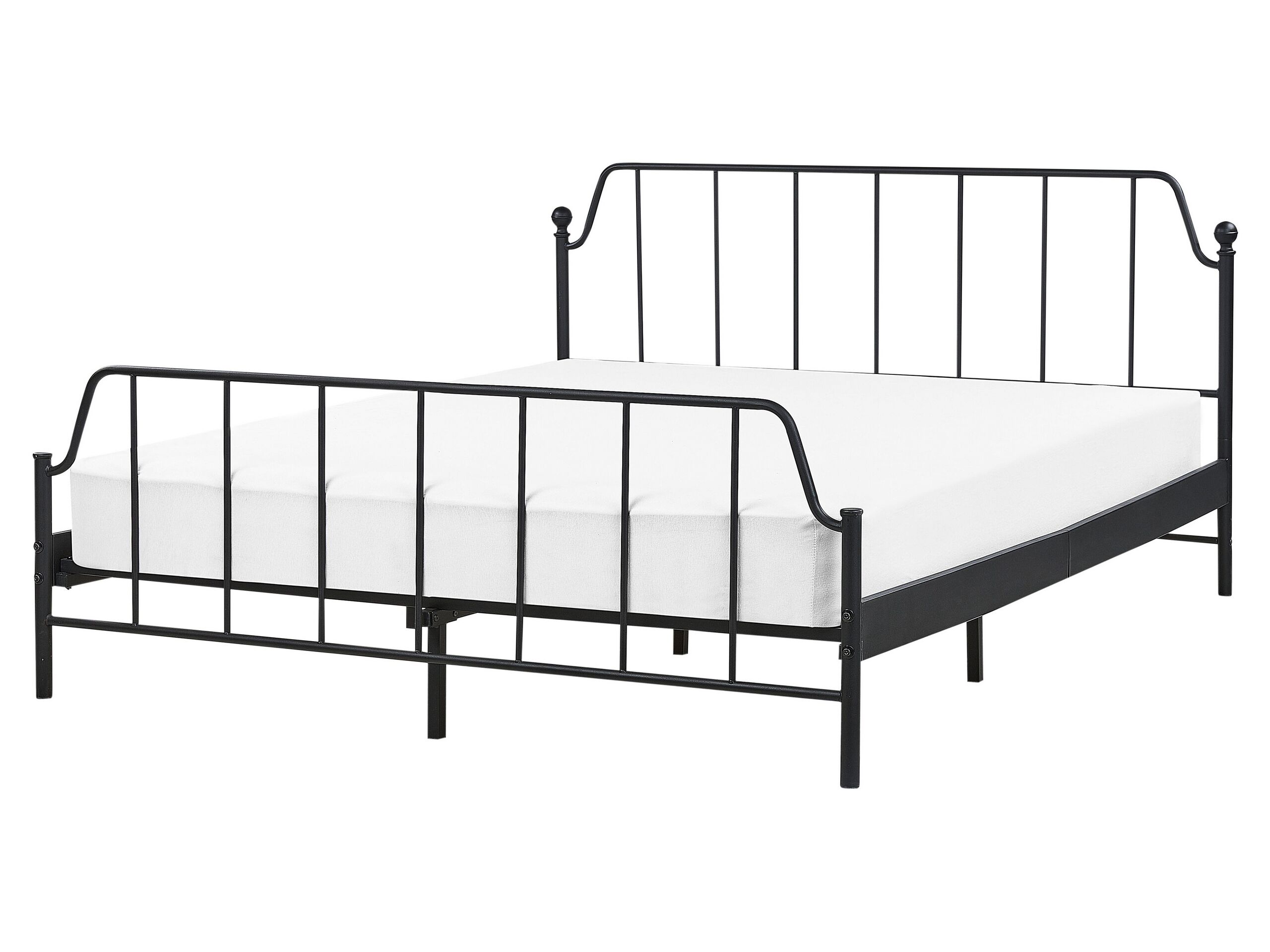 Metal EU King Size Bed Black MAURESSAC - Gemini Interiors