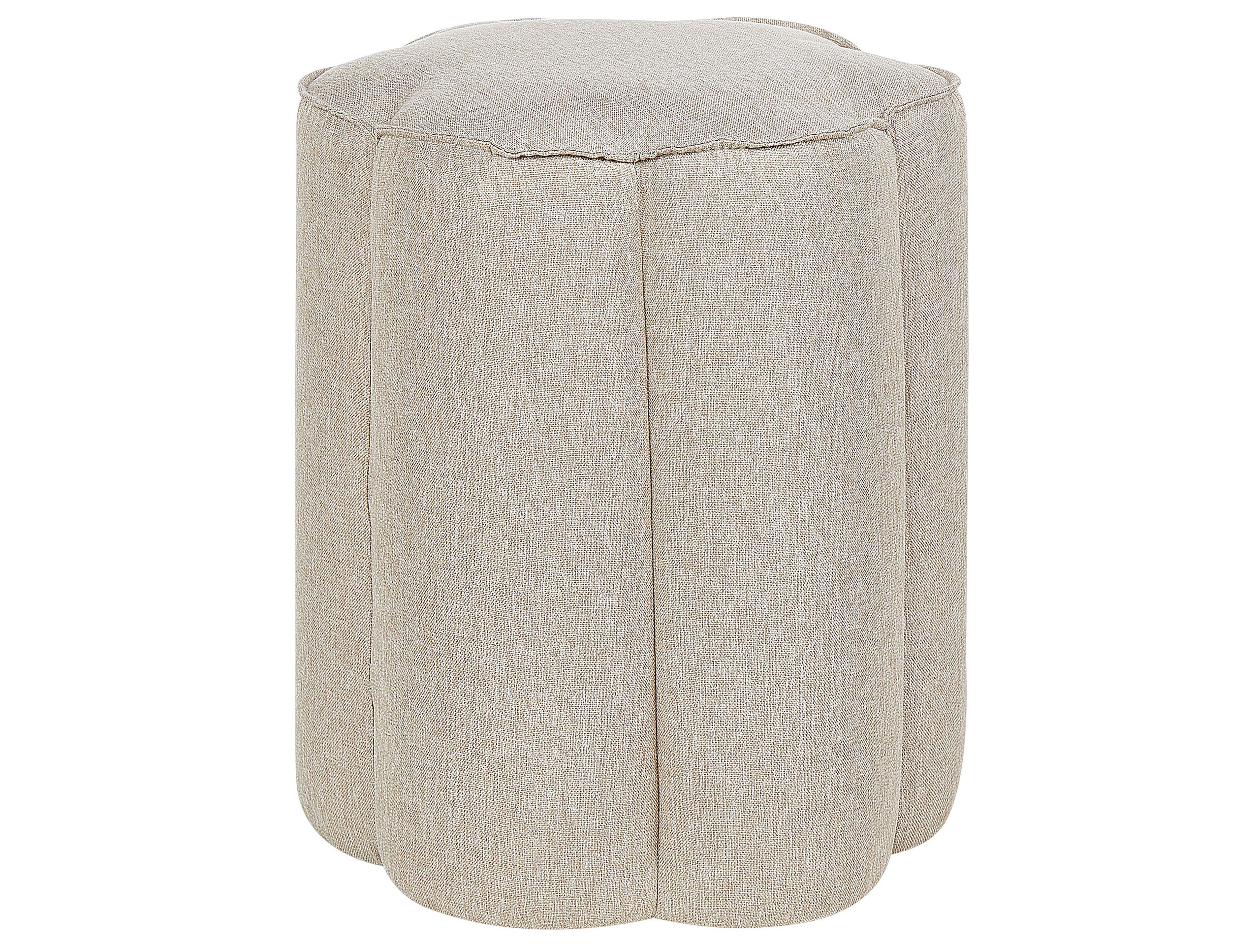 Linen Pouffe Beige TAPPEN - Gemini Interiors