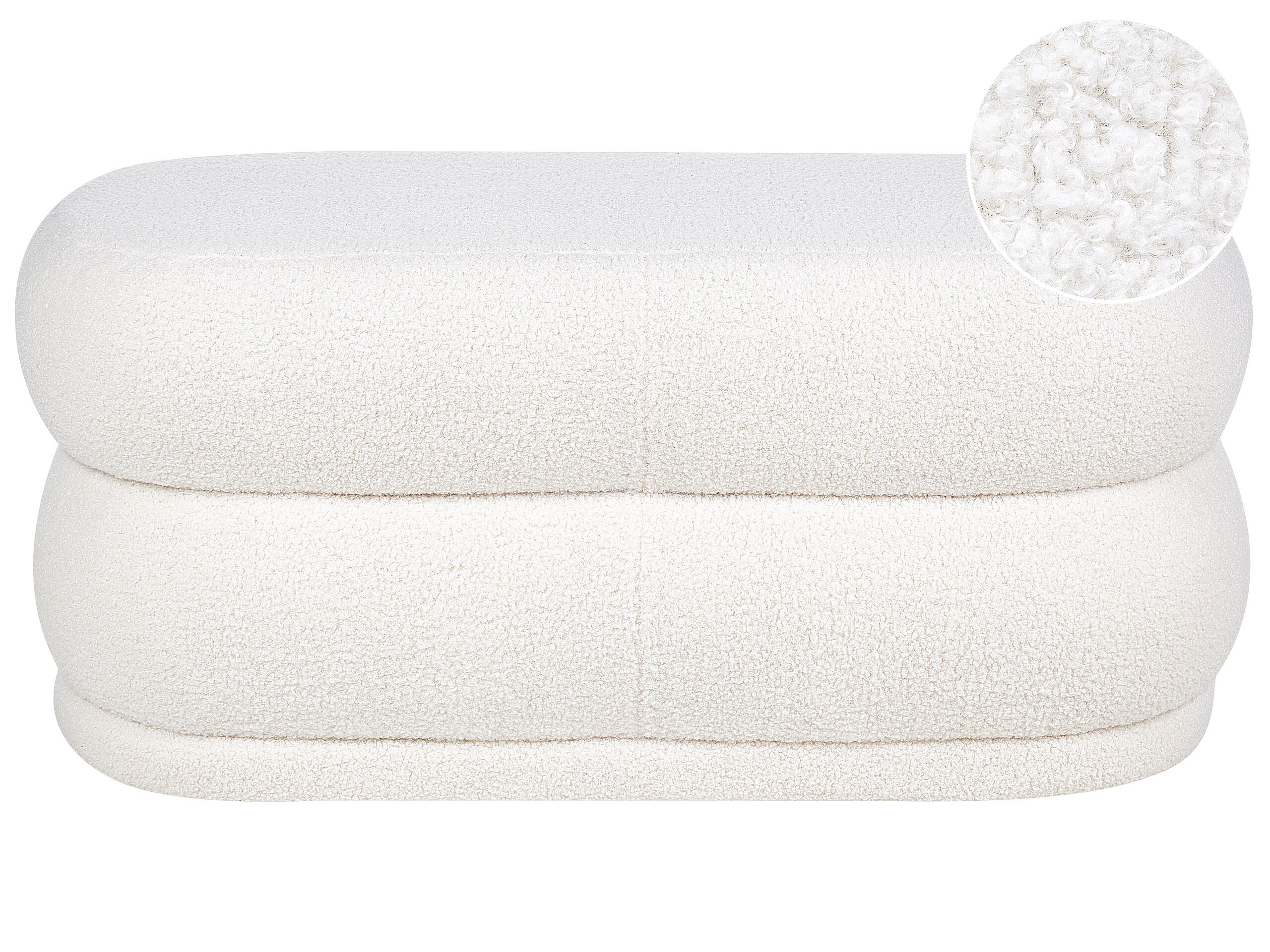 Boucle Bench White ELLENDALE - Gemini Interiors