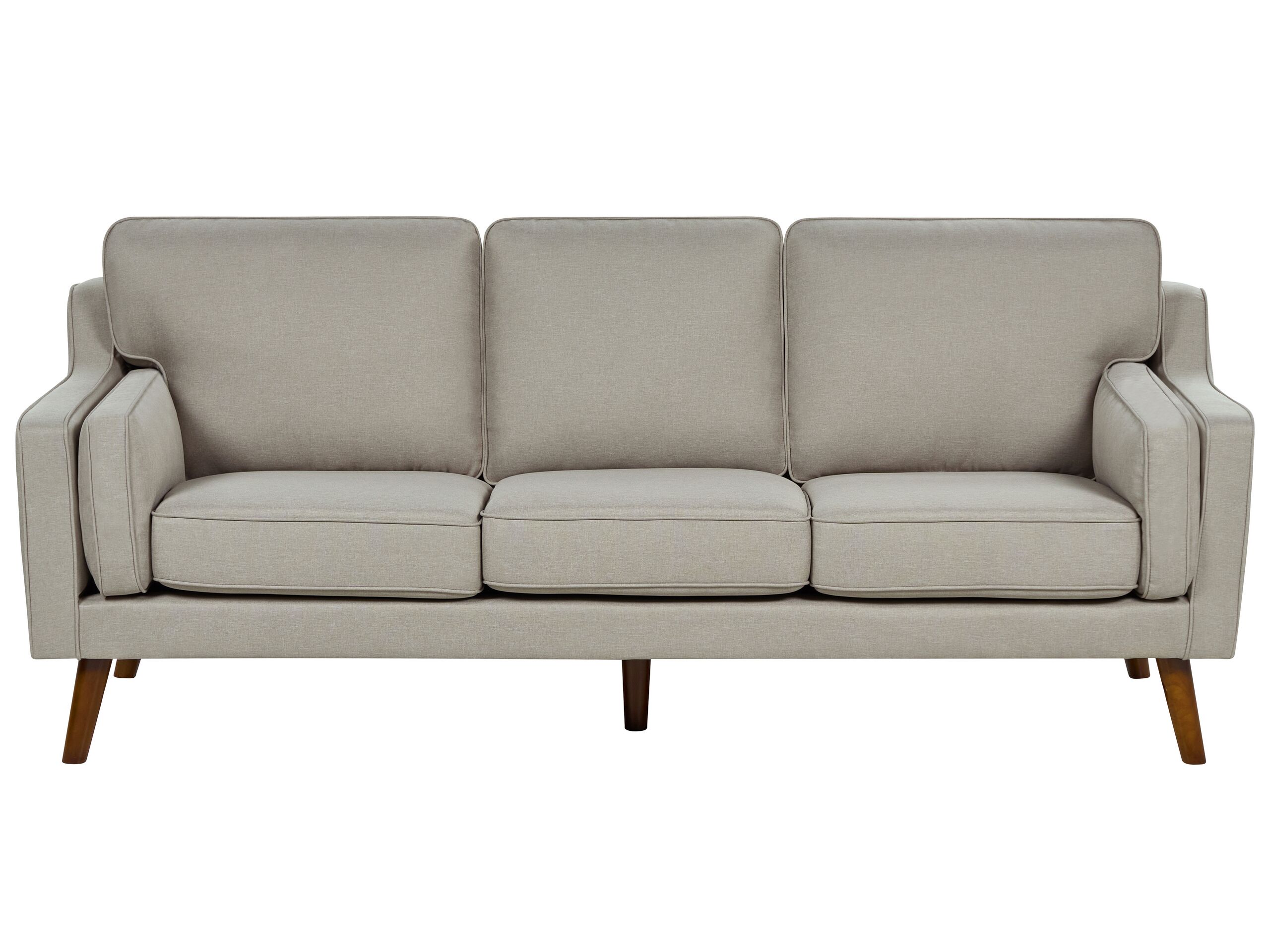 3 Seater Fabric Sofa Beige LOKKA - Gemini Interiors