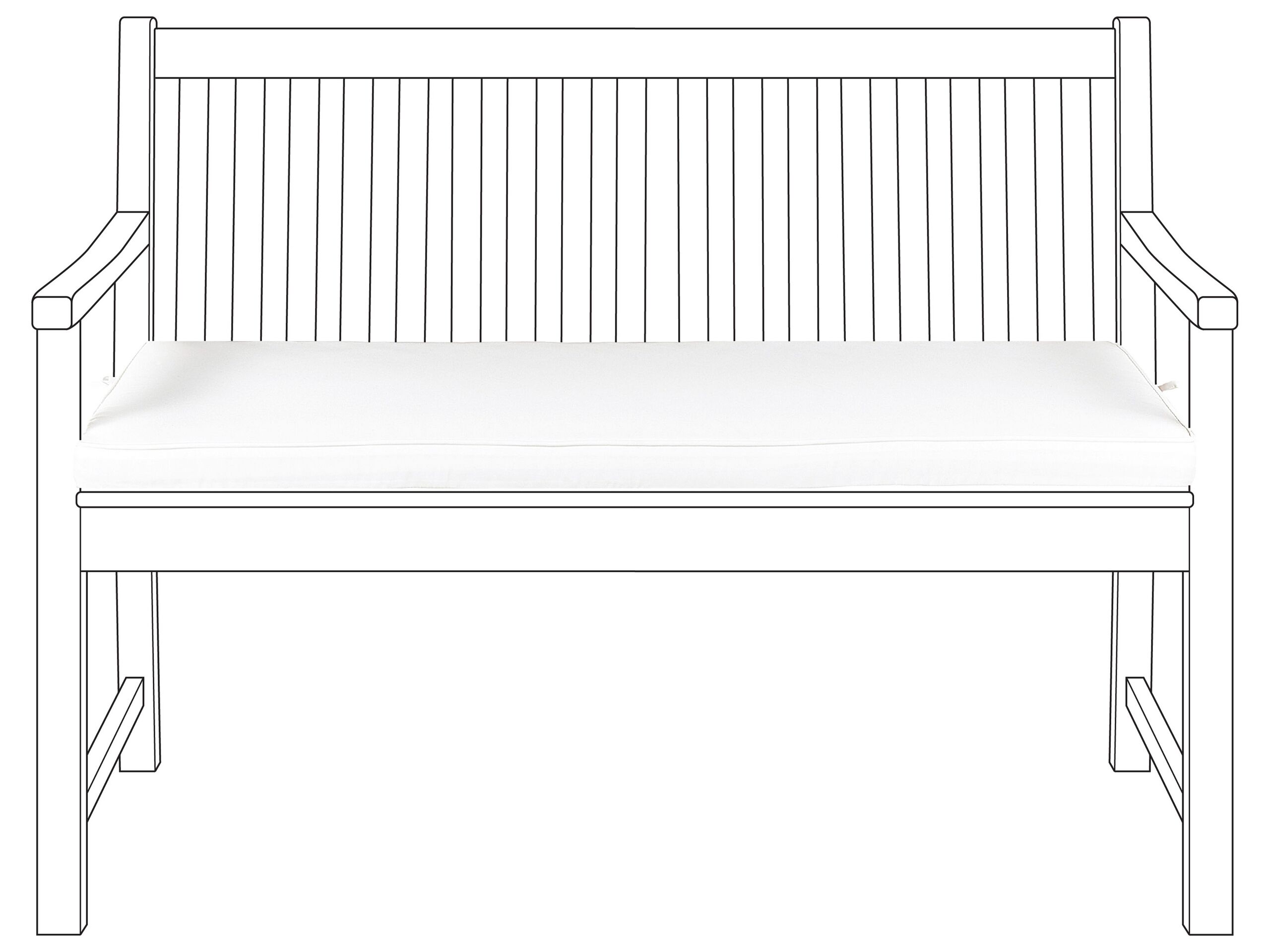Bench Seat Pad Cushion 112 x 54 cm White VIVARA - Gemini Interiors