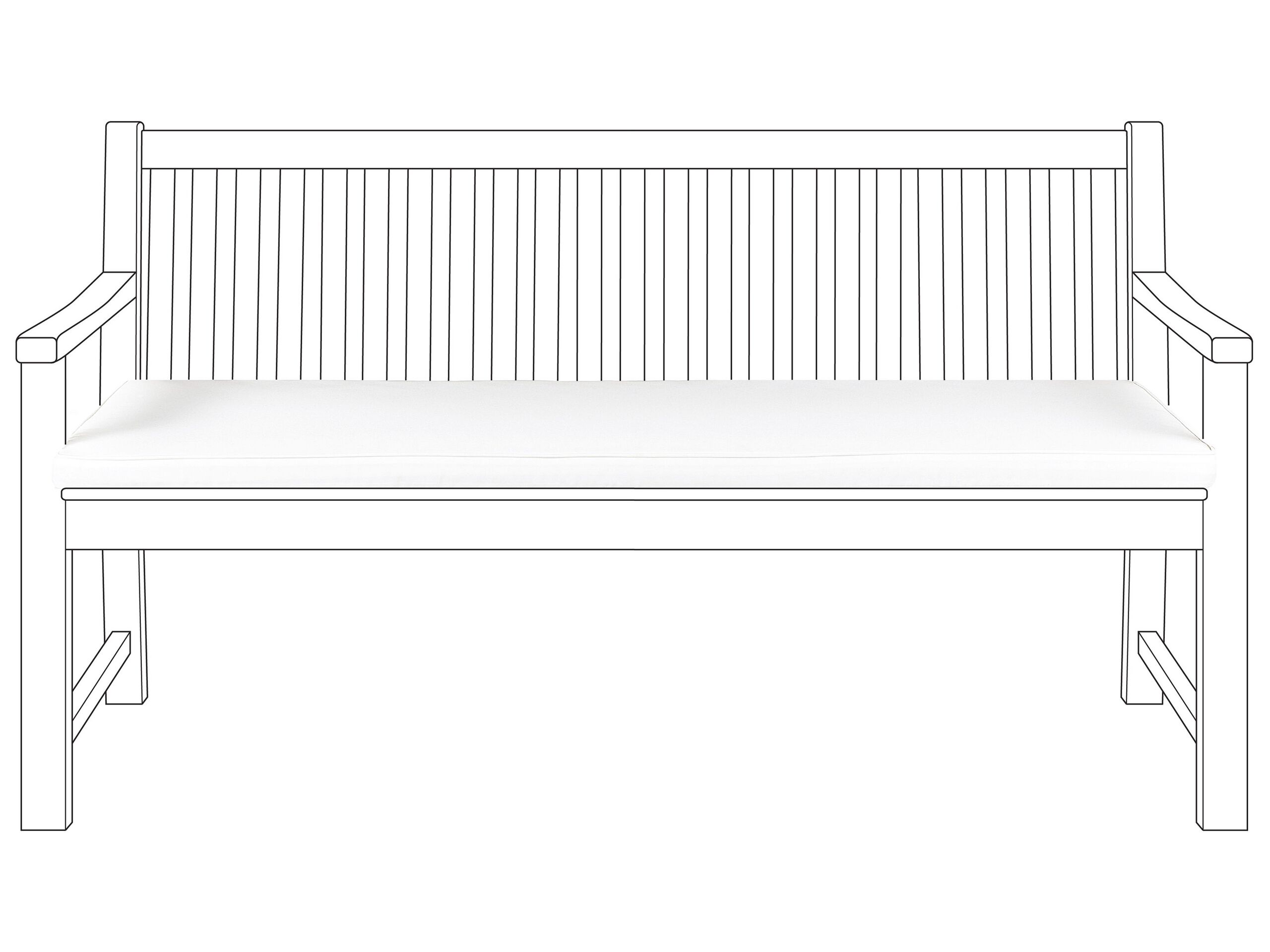 Bench Seat Pad Cushion 152 x 54 cm White VIVARA - Gemini Interiors