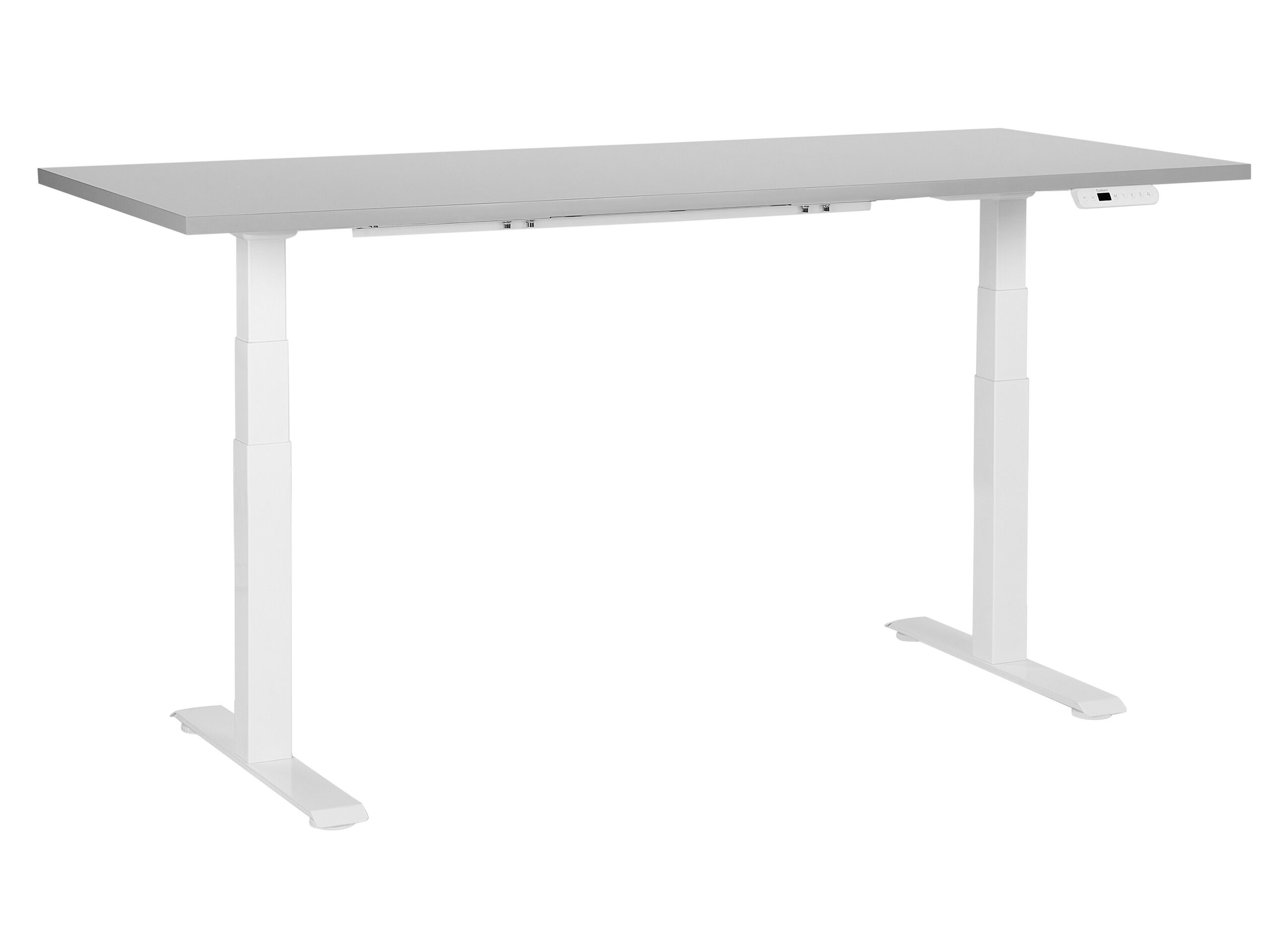 Electric Adjustable Standing Desk 180 x 80 cm Grey and White DESTINES - Gemini Interiors