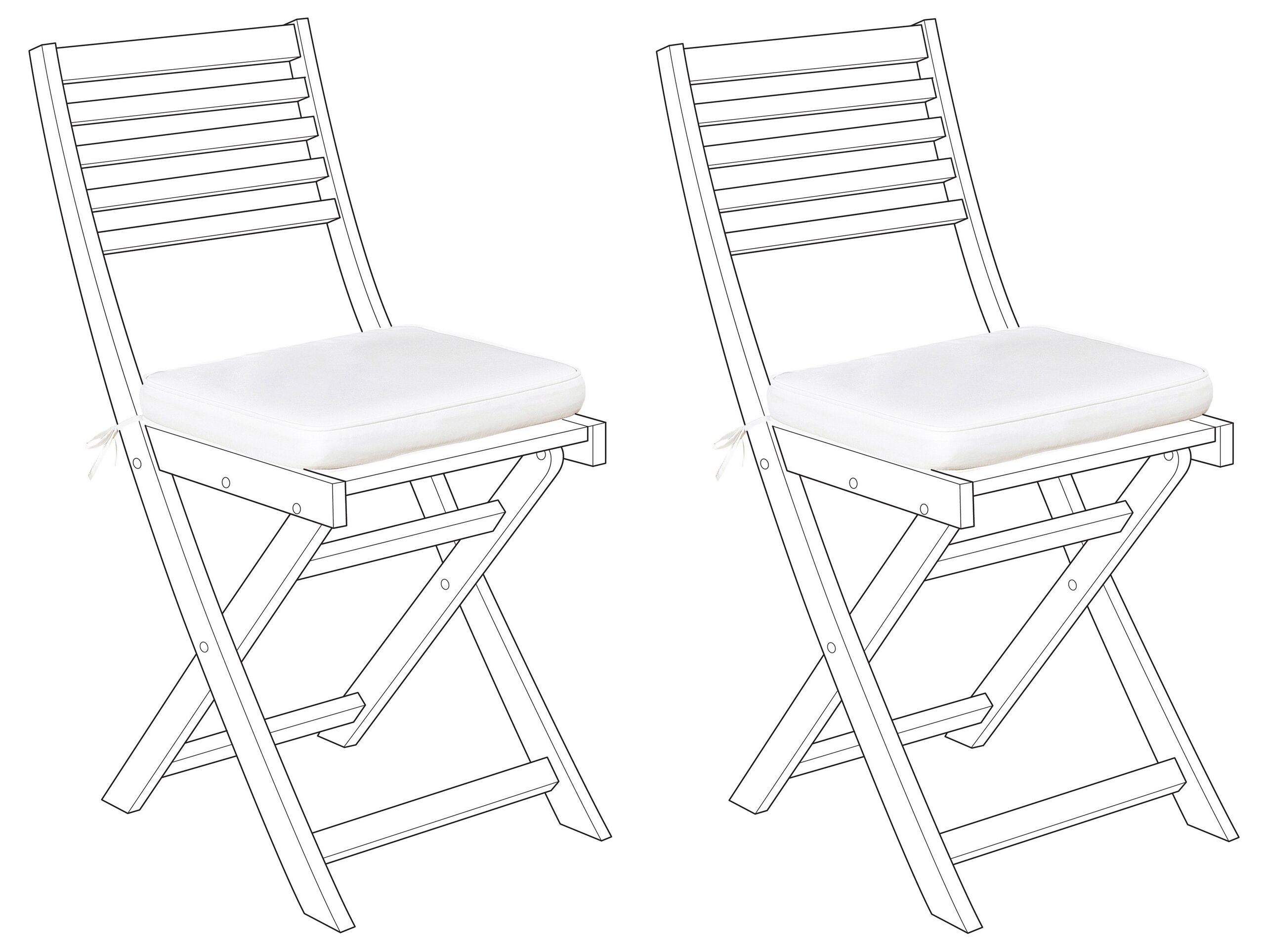 Set of 2 Outdoor Seat Pad Cushions White FIJI - Gemini Interiors