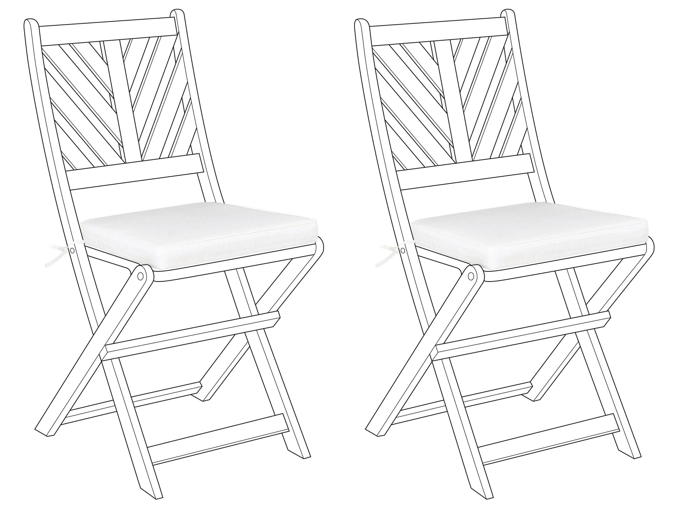 Set of 2 Outdoor Seat Pad Cushions White TERNI - Gemini Interiors