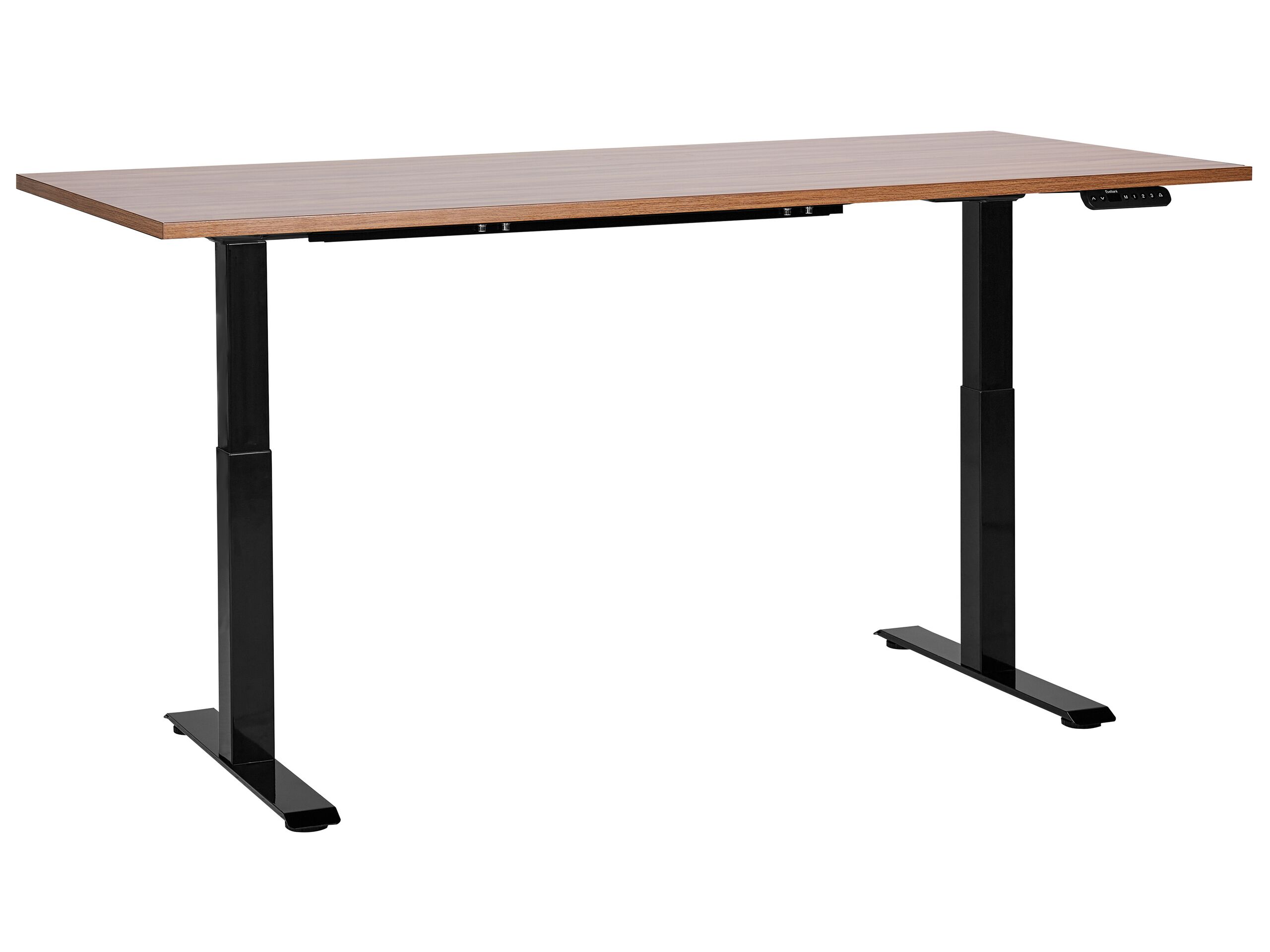 Electric Adjustable Standing Desk 180 x 80 cm Dark Wood and Black DESTINES - Gemini Interiors