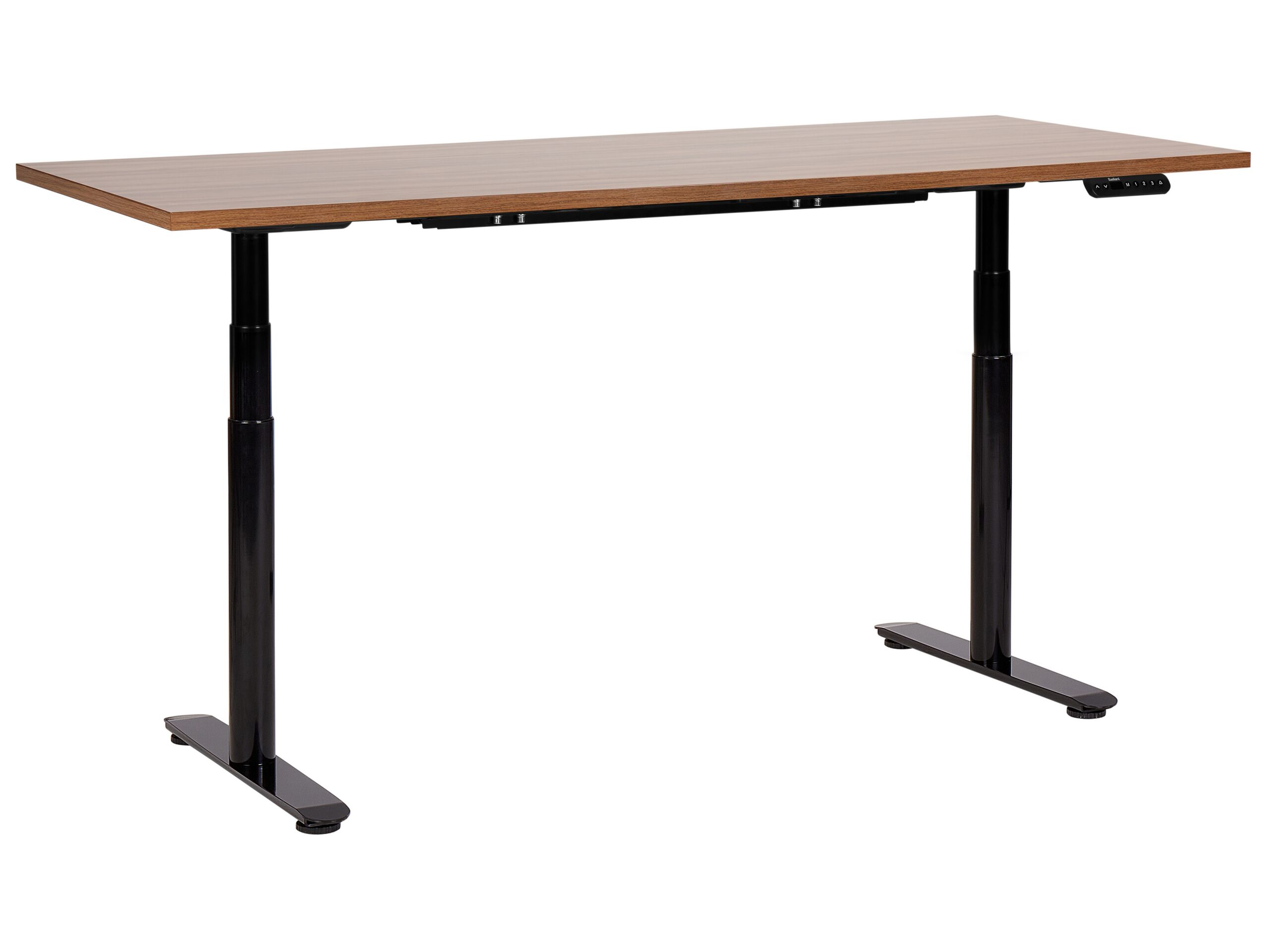 Electric Adjustable Standing Desk 180 x 80 cm Dark Wood and Black DESTINAS - Gemini Interiors