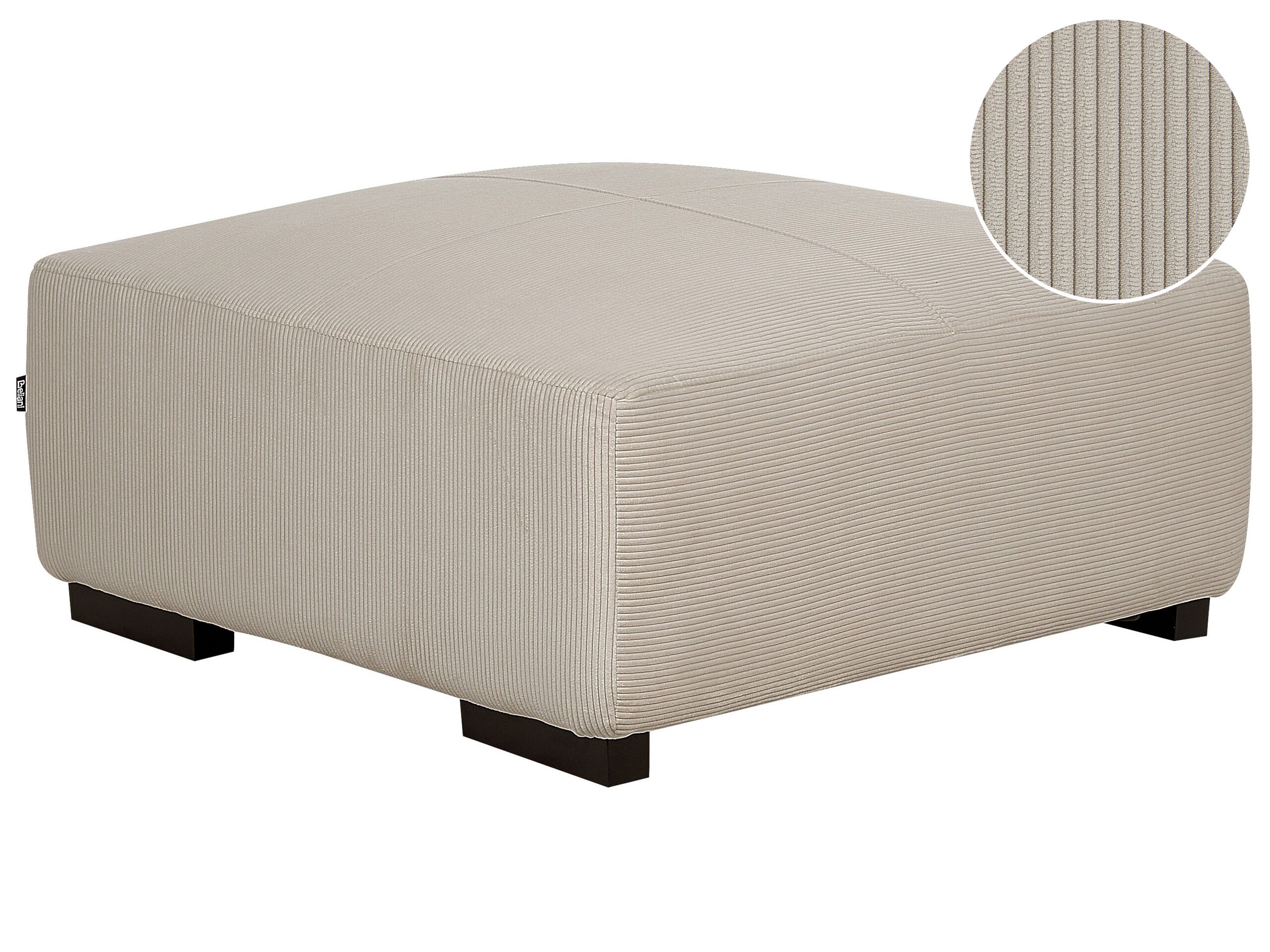Jumbo Cord Ottoman Beige LUNGO - Gemini Interiors