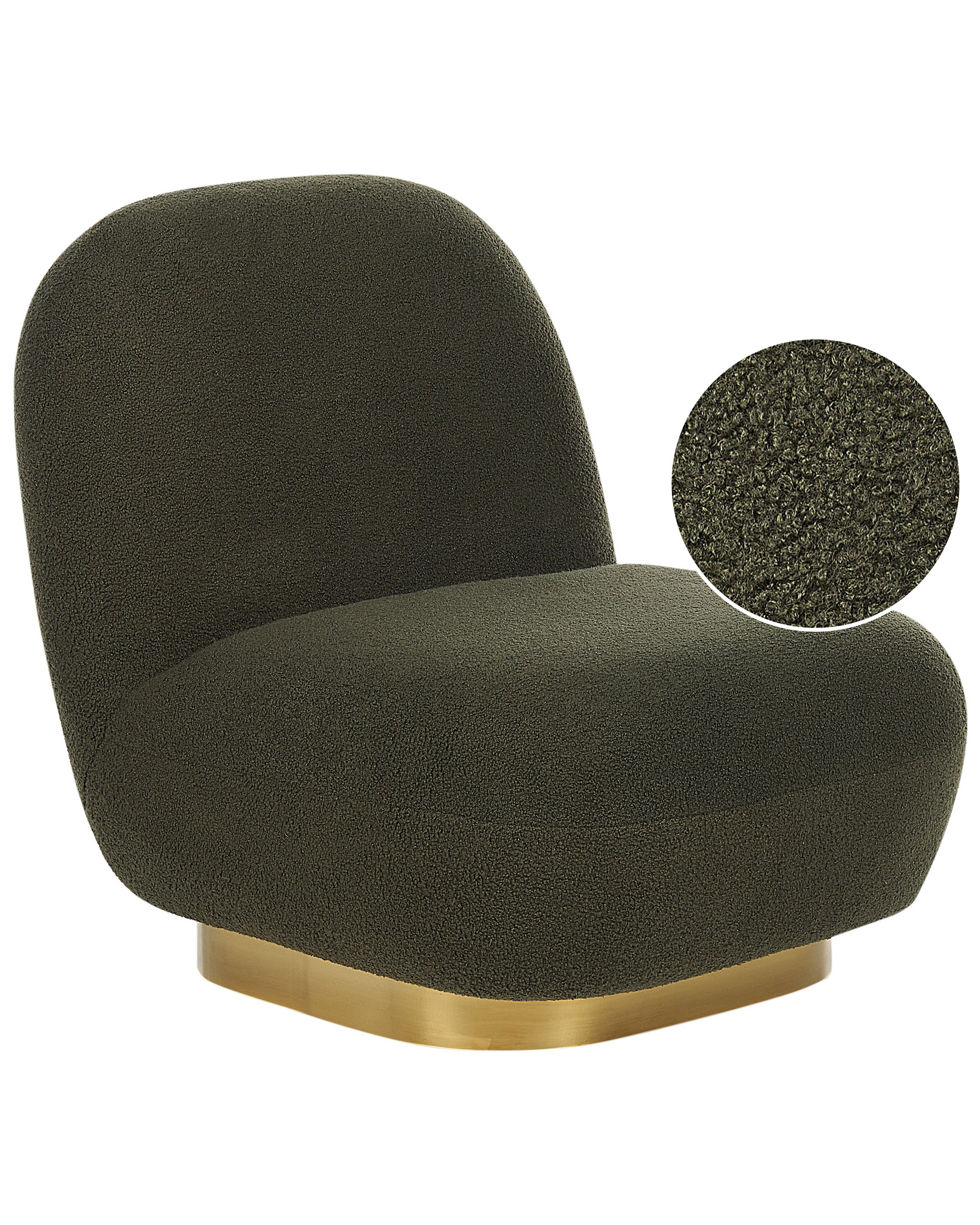 Boucle Armless Chair Green LOVIISA - Gemini Interiors