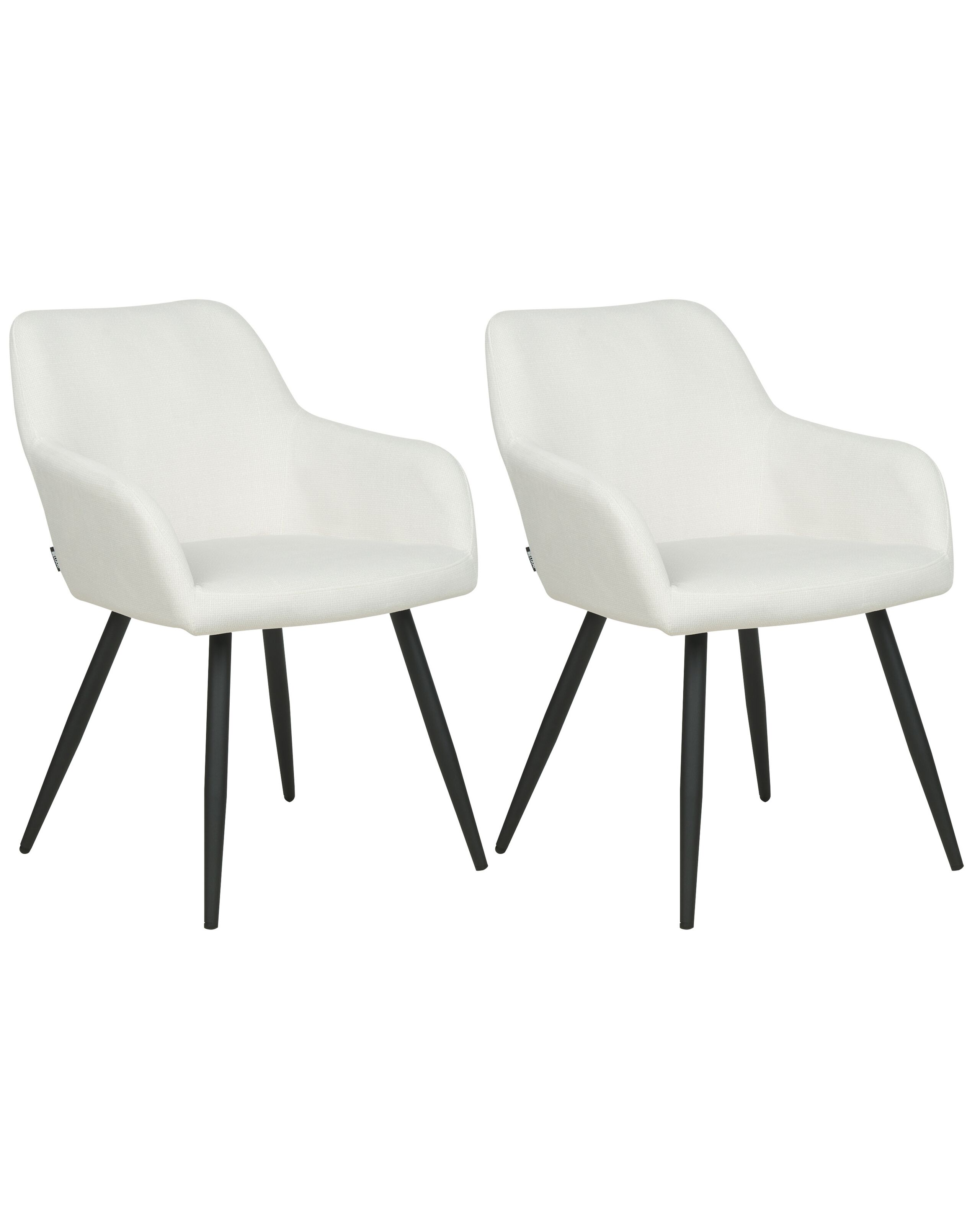Set of 2 Velvet Chairs Off-White CASMALIA - Gemini Interiors
