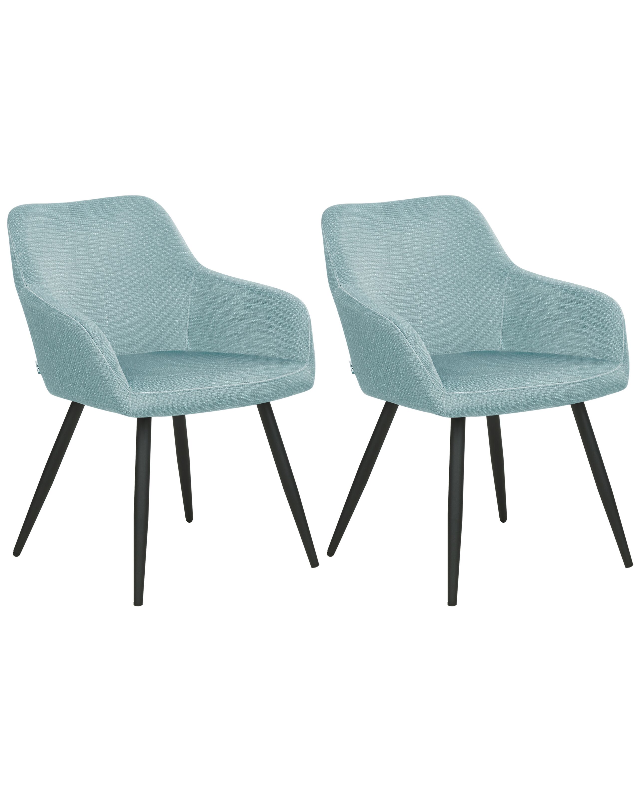 Set of 2 Velvet Chairs Light Blue CASMALIA - Gemini Interiors