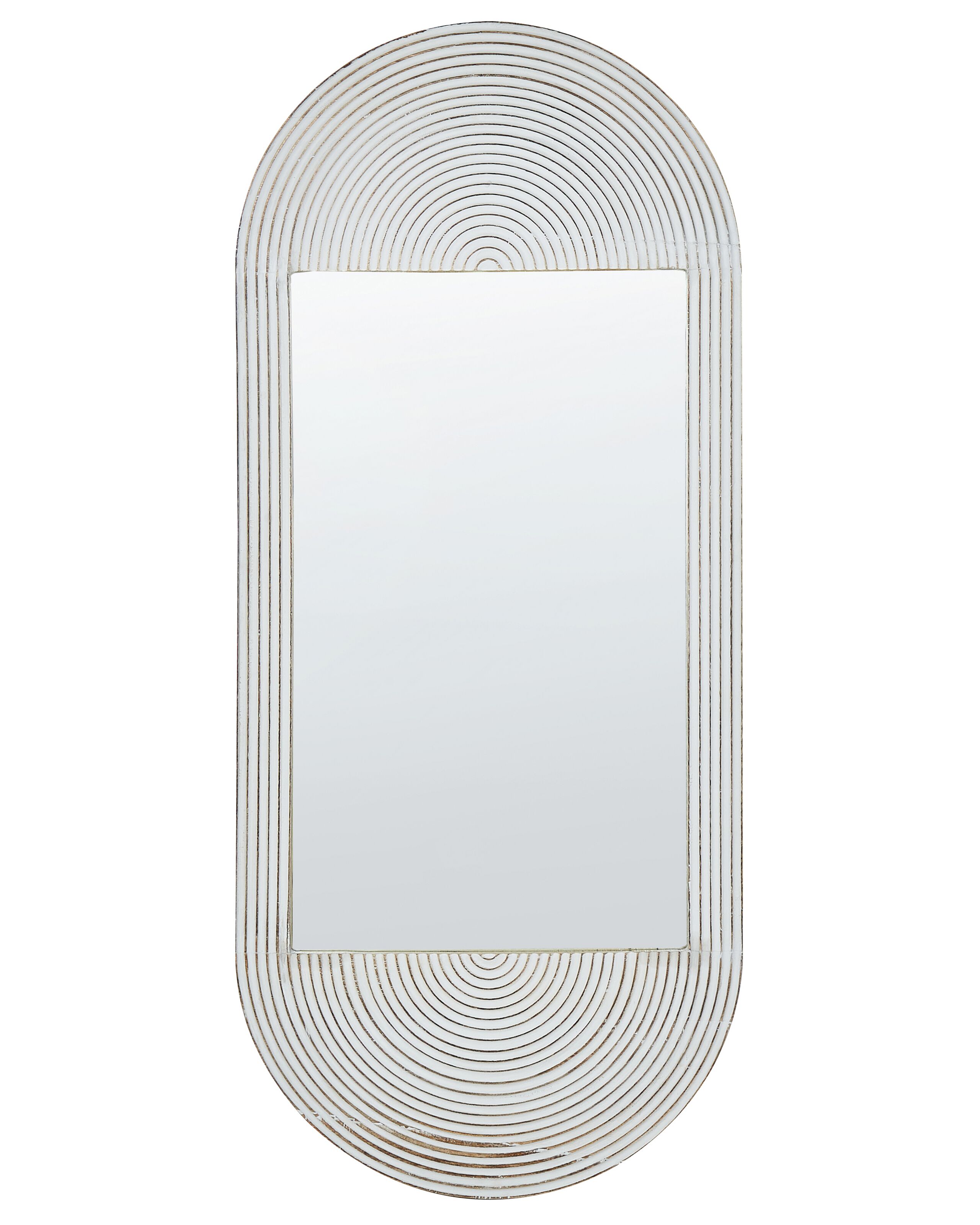 Wooden Wall Mirror 56x130cm Off - White - Gemini Interiors