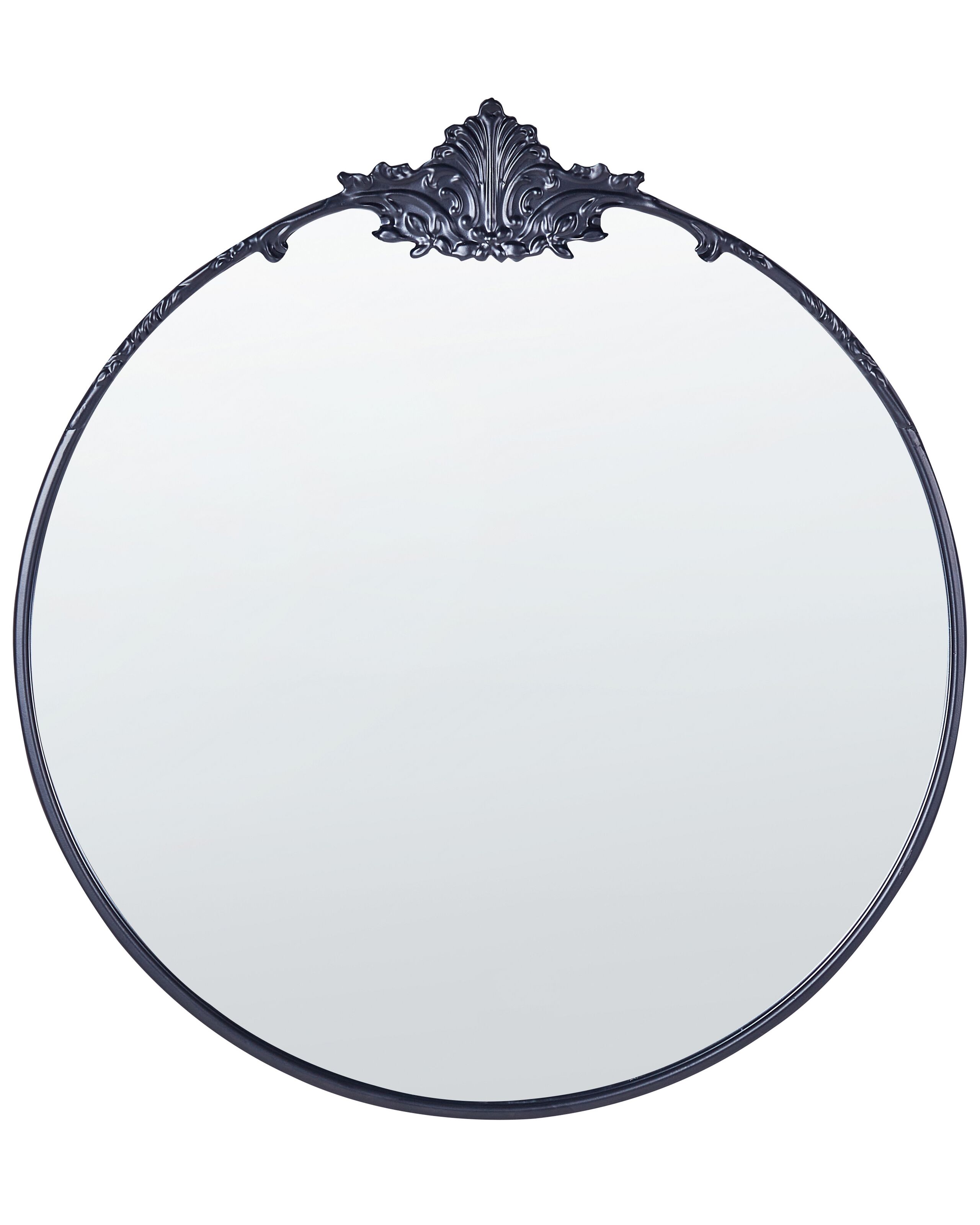 Round Metal Wall Mirror 67cm Black - Gemini Interiors