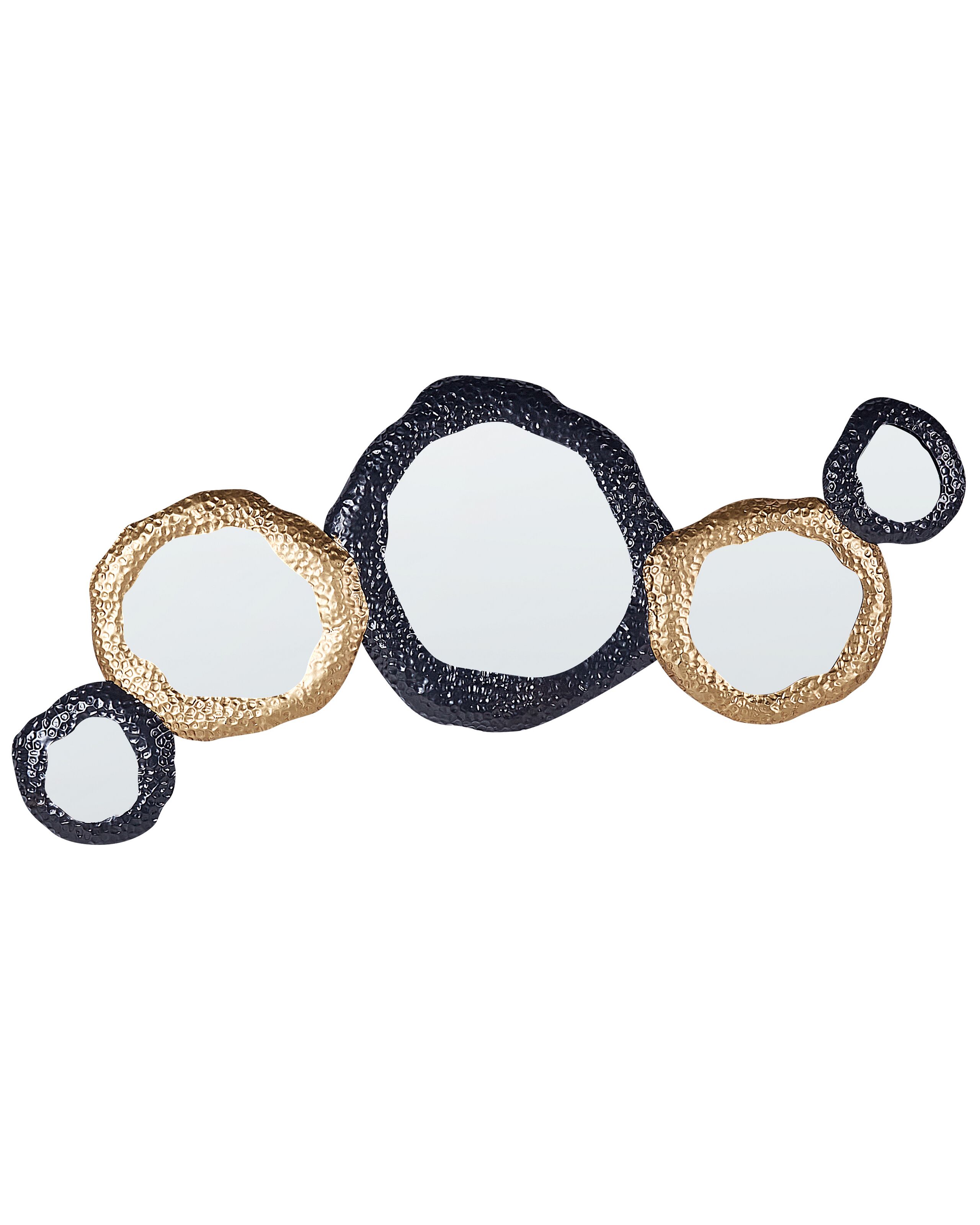 Metal Wall Mirror 109x44cm Gold and Black - Gemini Interiors