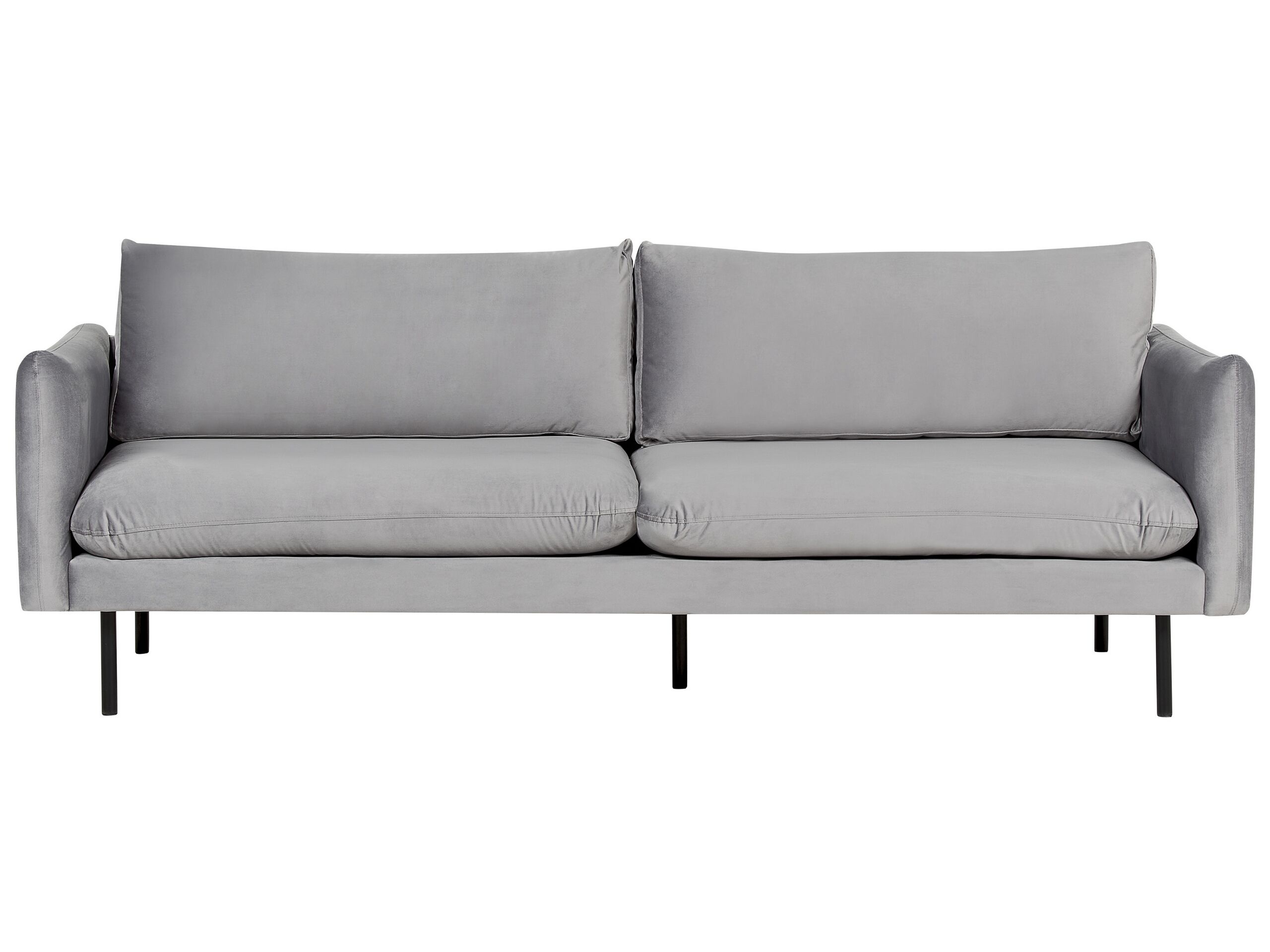 Velvet 3 Seater Sofa Grey VINTERBRO - Gemini Interiors