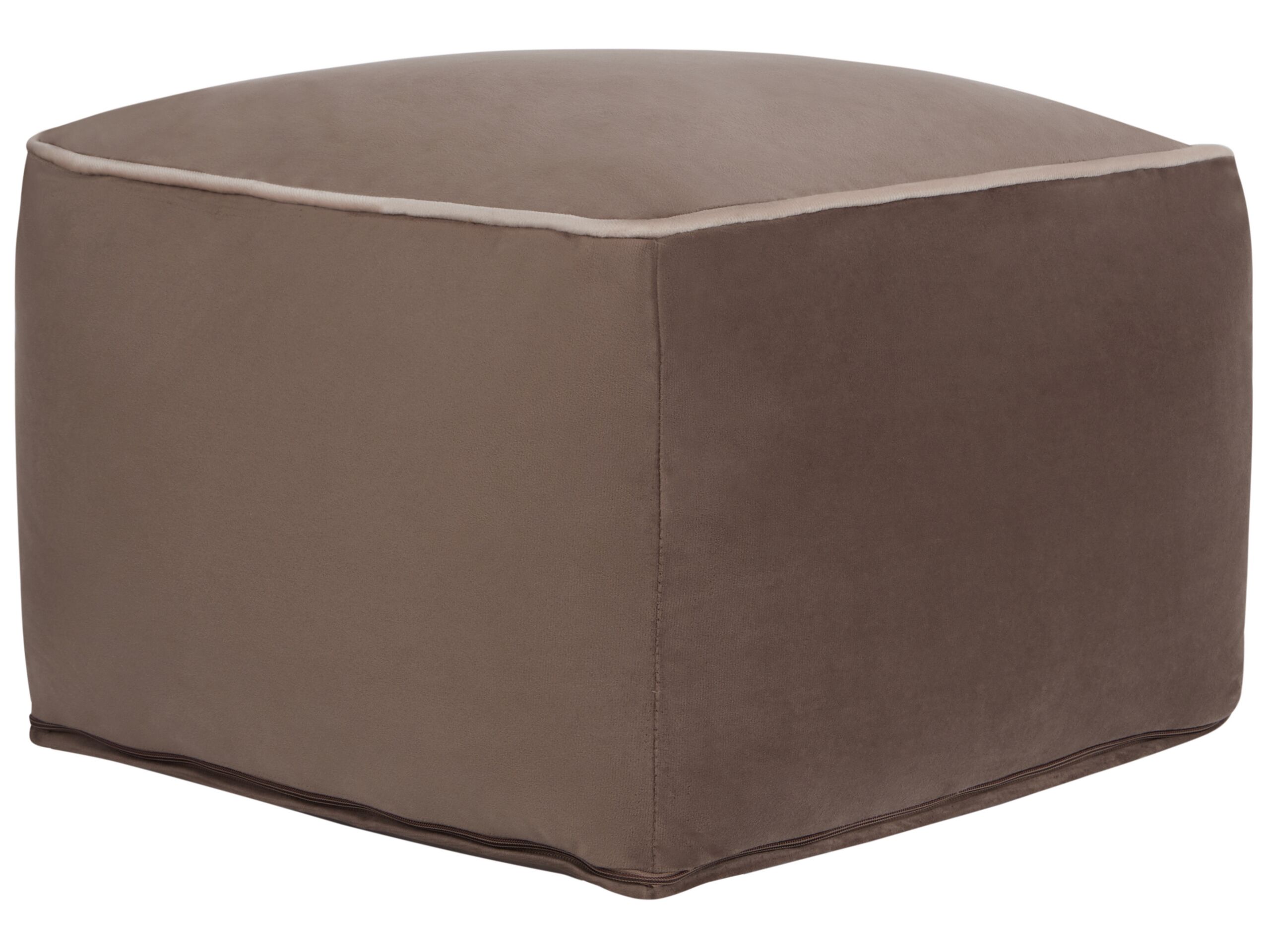 Velvet Pouffe Brown DAREYN - Gemini Interiors