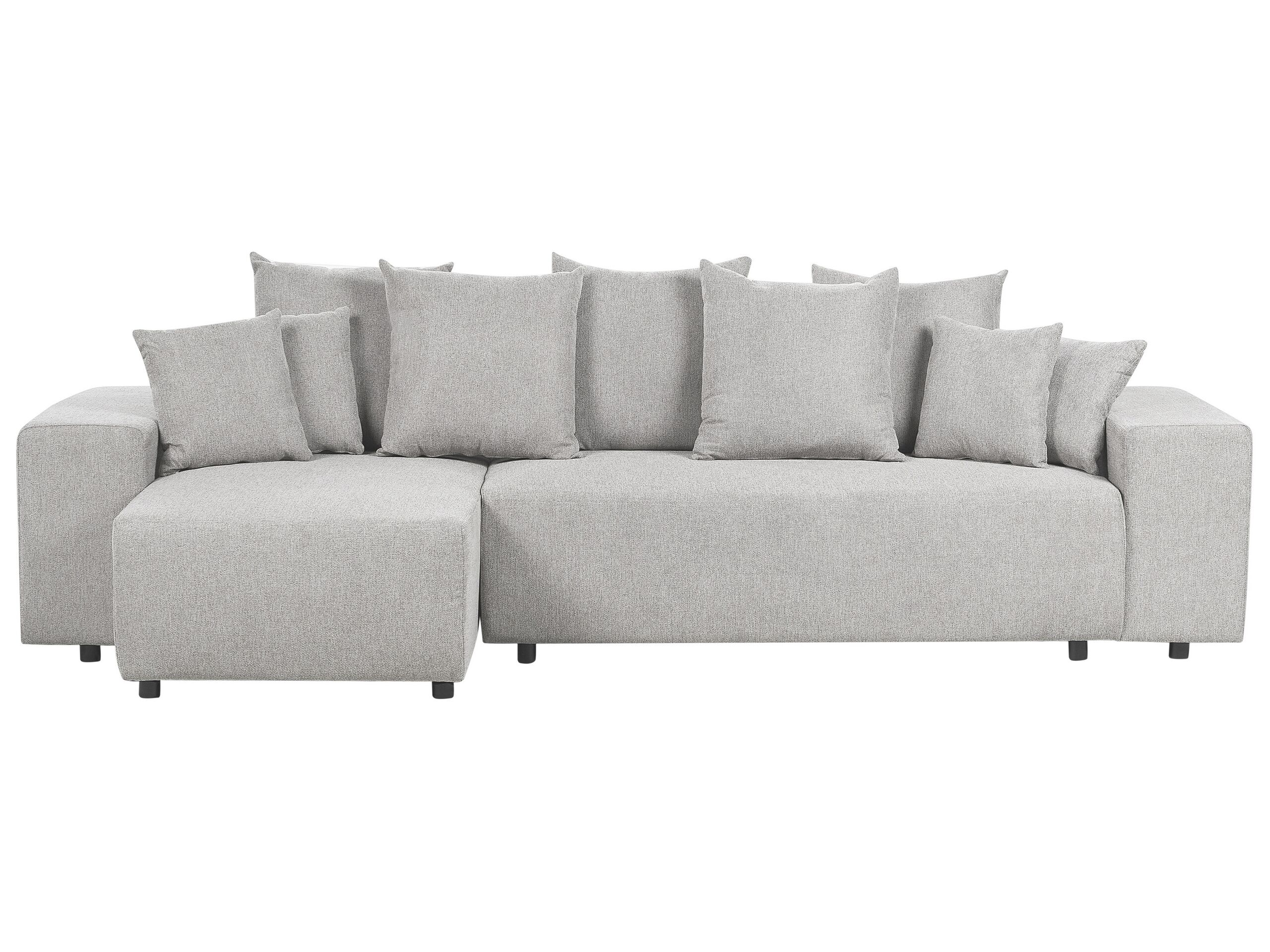 Right Hand Fabric Corner Sofa Bed with Storage Light Grey LUSPA - Gemini Interiors
