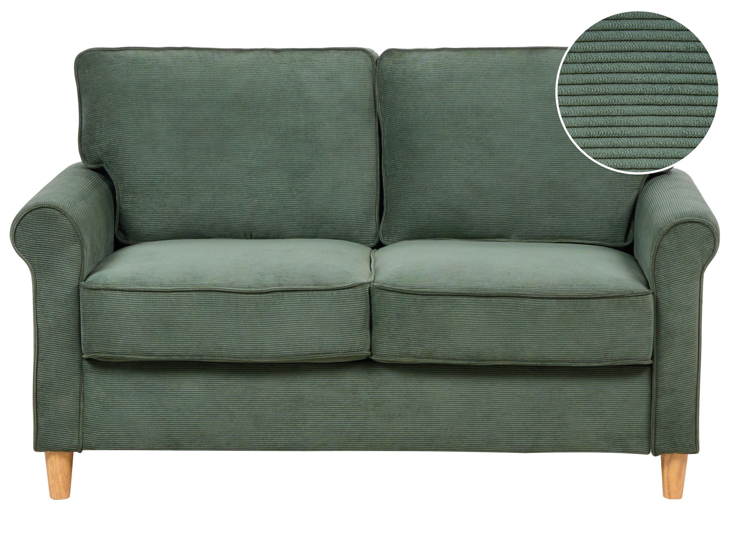 2 Seater Jumbo Cord Sofa Dark Green RONNEBY - Gemini Interiors