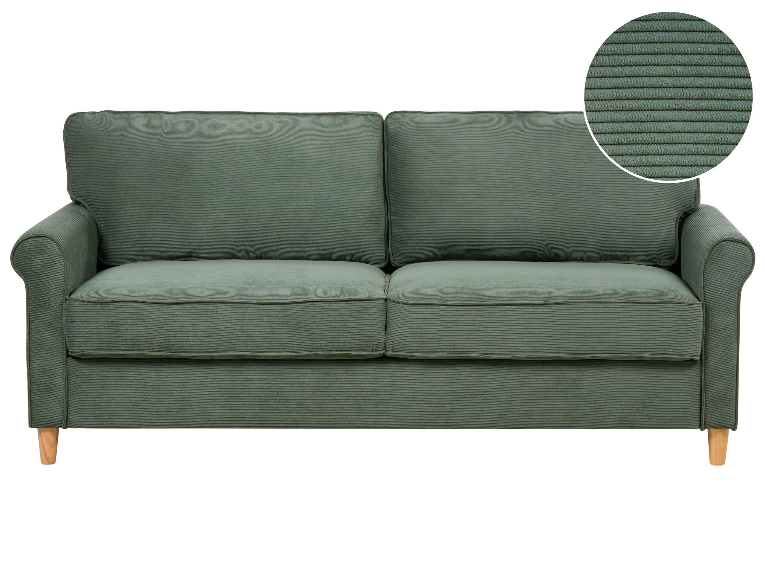 3 Seater Jumbo Cord Dark Green RONNEBY - Gemini Interiors