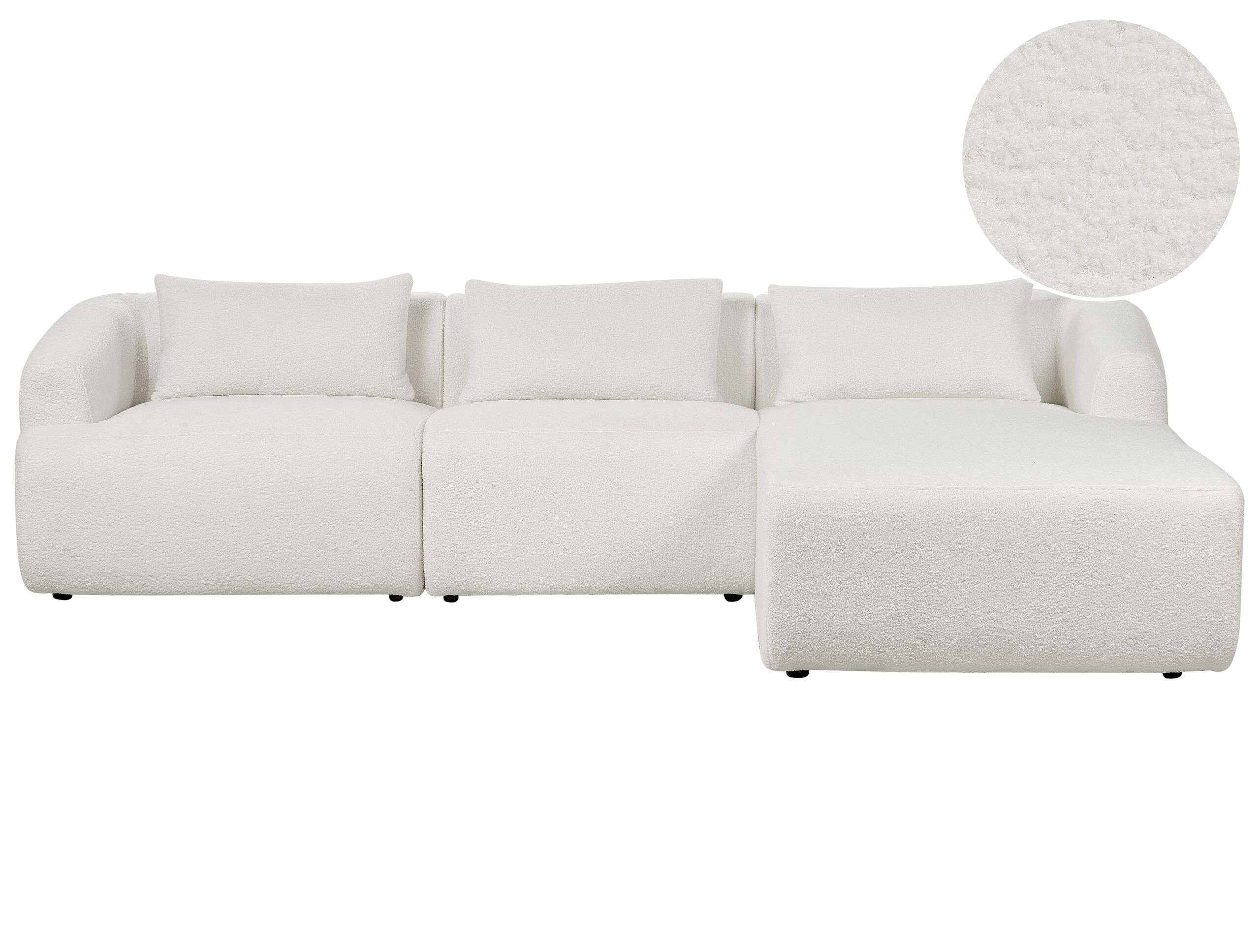 Left Hand Boucle Corner Sofa White SVANSELE - Gemini Interiors
