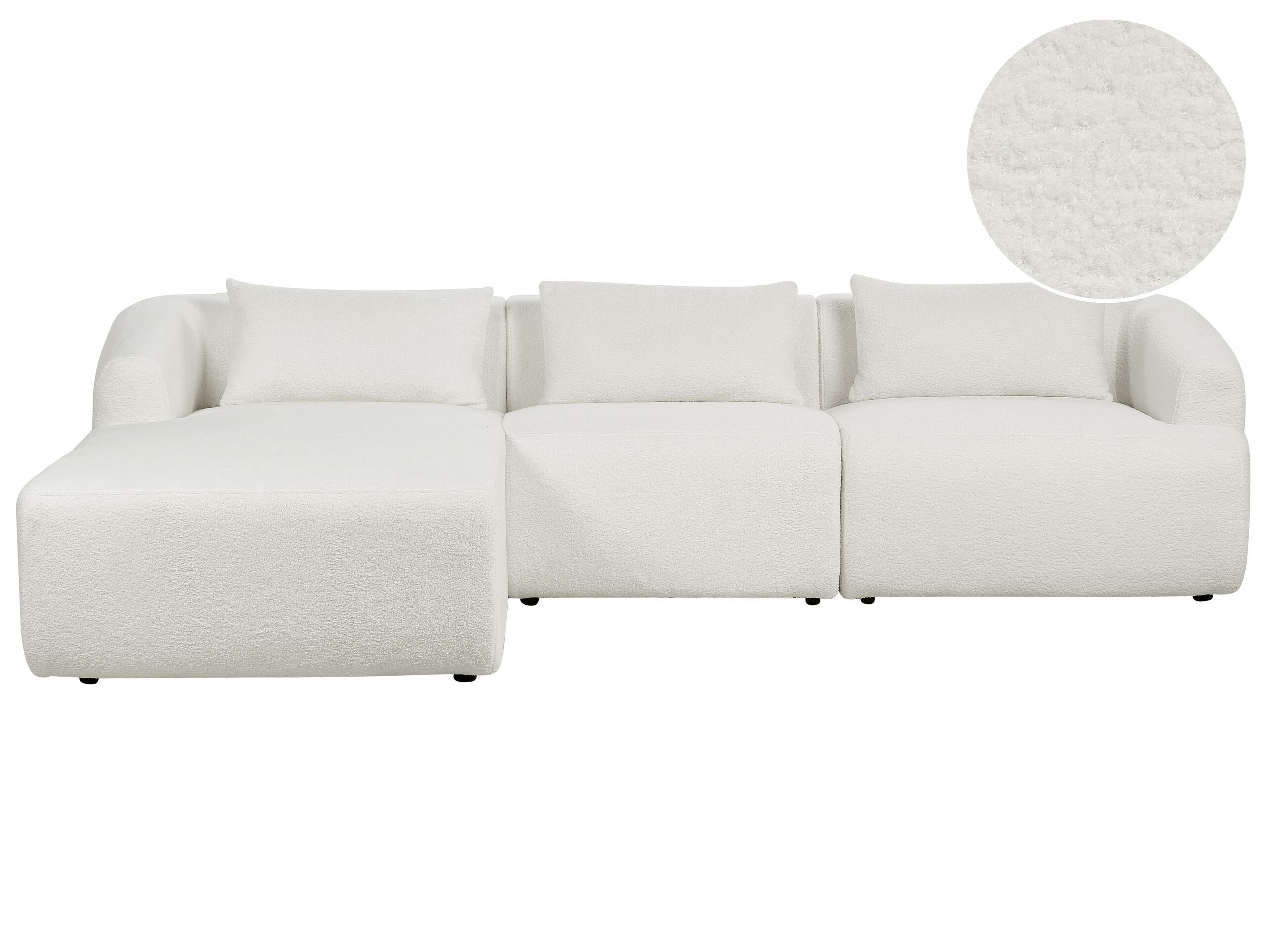 Right Hand Boucle Corner Sofa White SVANSELE - Gemini Interiors