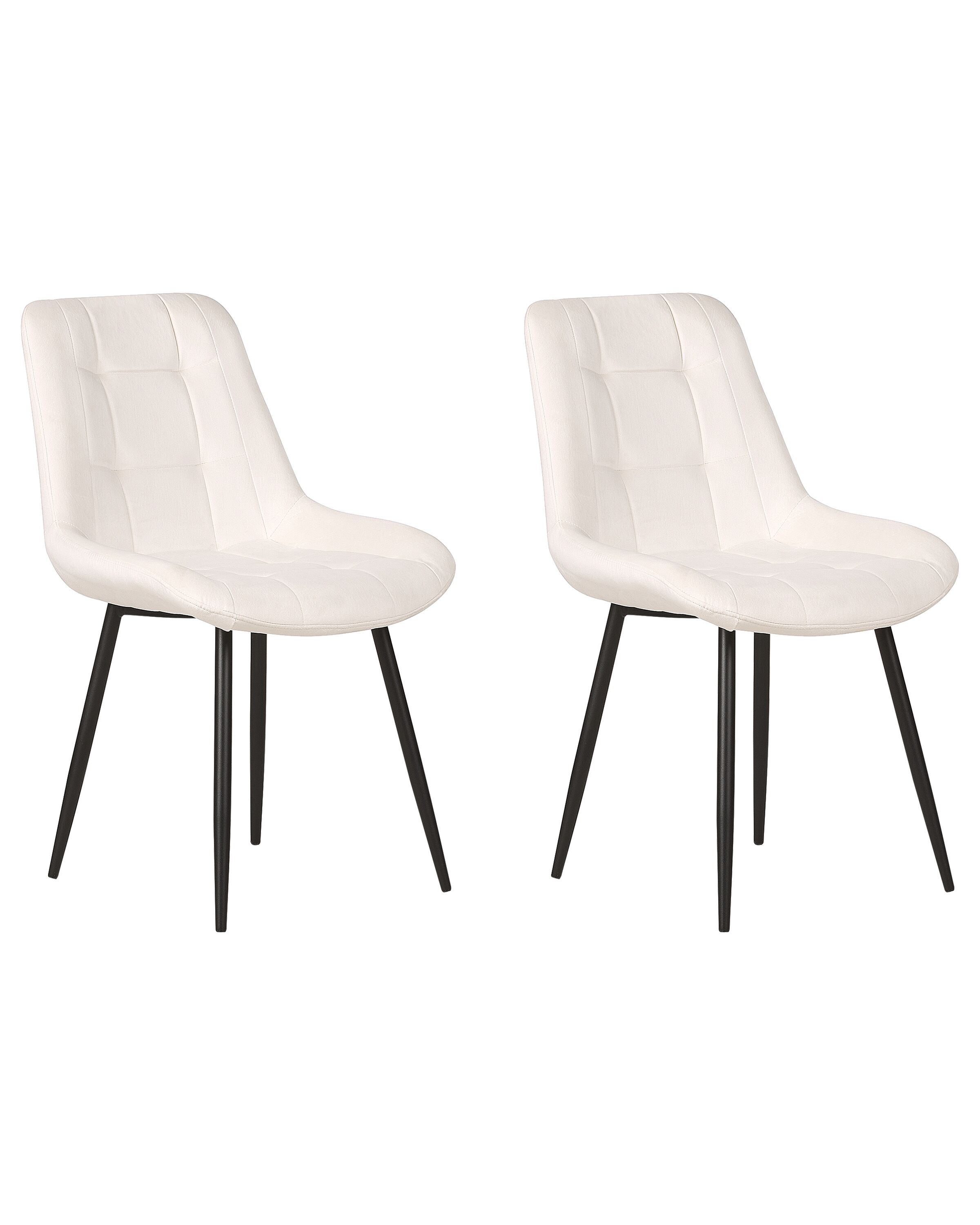 Set of 2 Velvet Dining Chairs Off-White MELROSE - Gemini Interiors