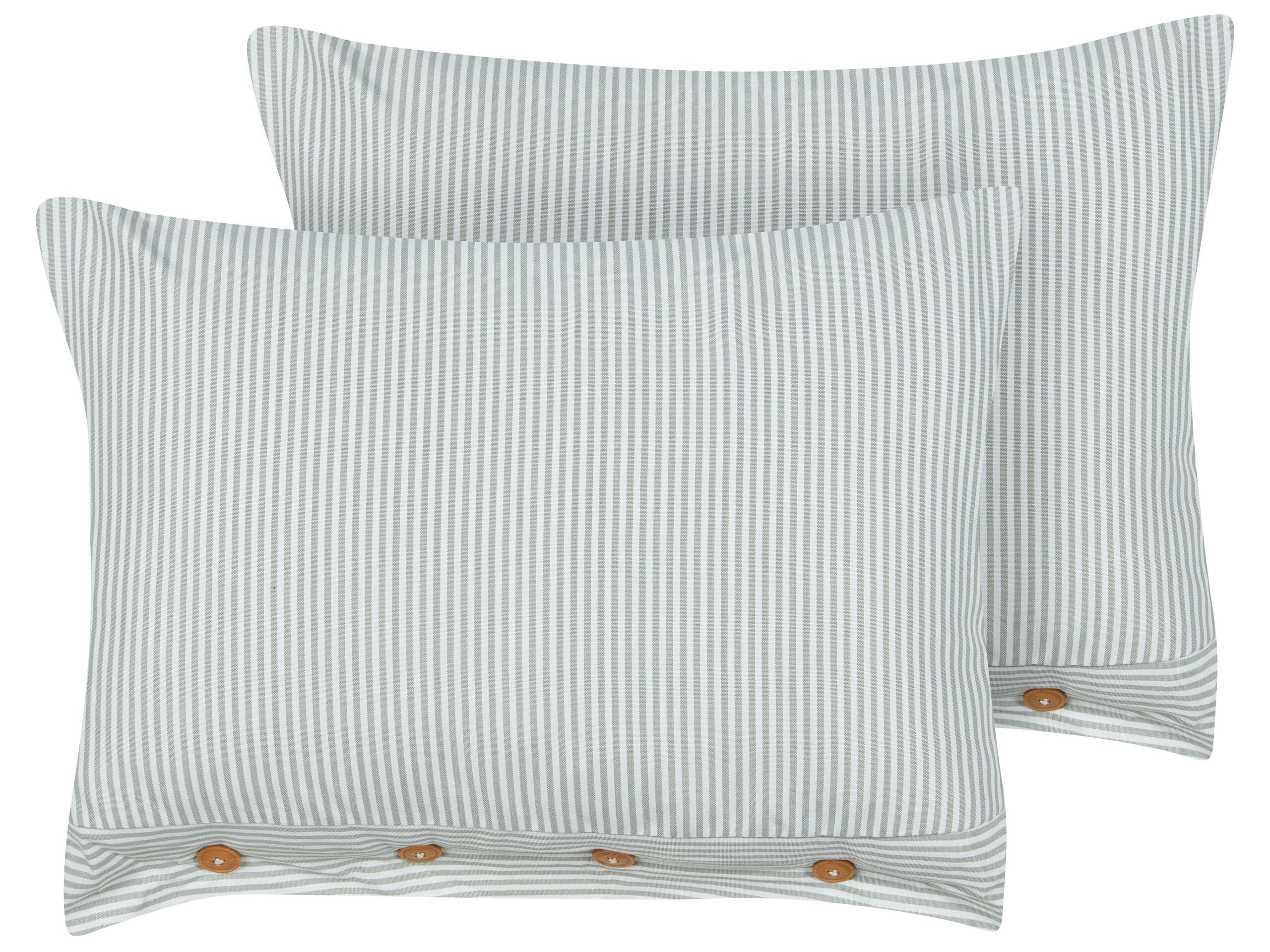Set of 2 Cushions Striped 40x60cm Green and White - Gemini Interiors