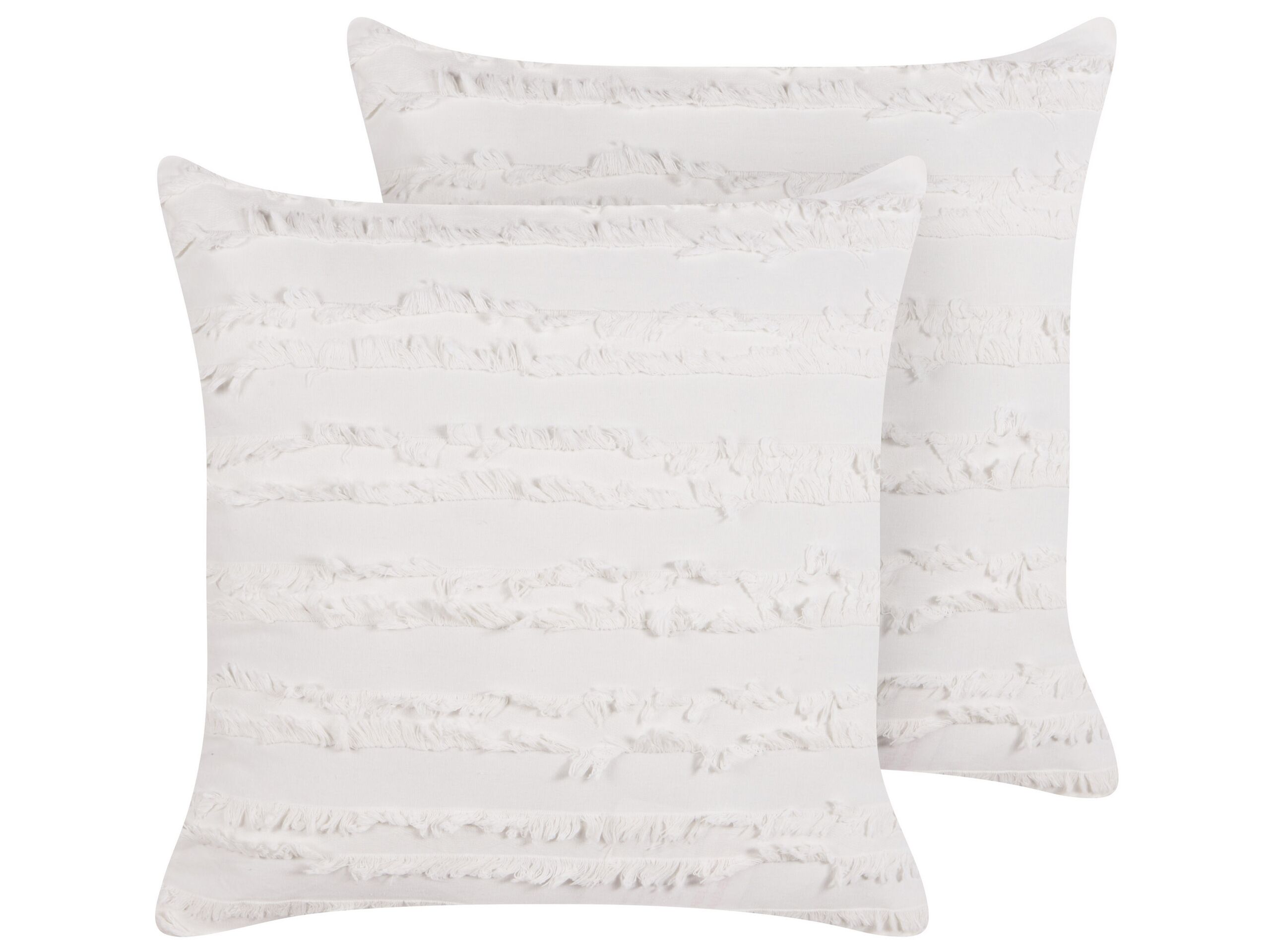 Set of 2 Cotton Cushions 45x45cm White - Gemini Interiors