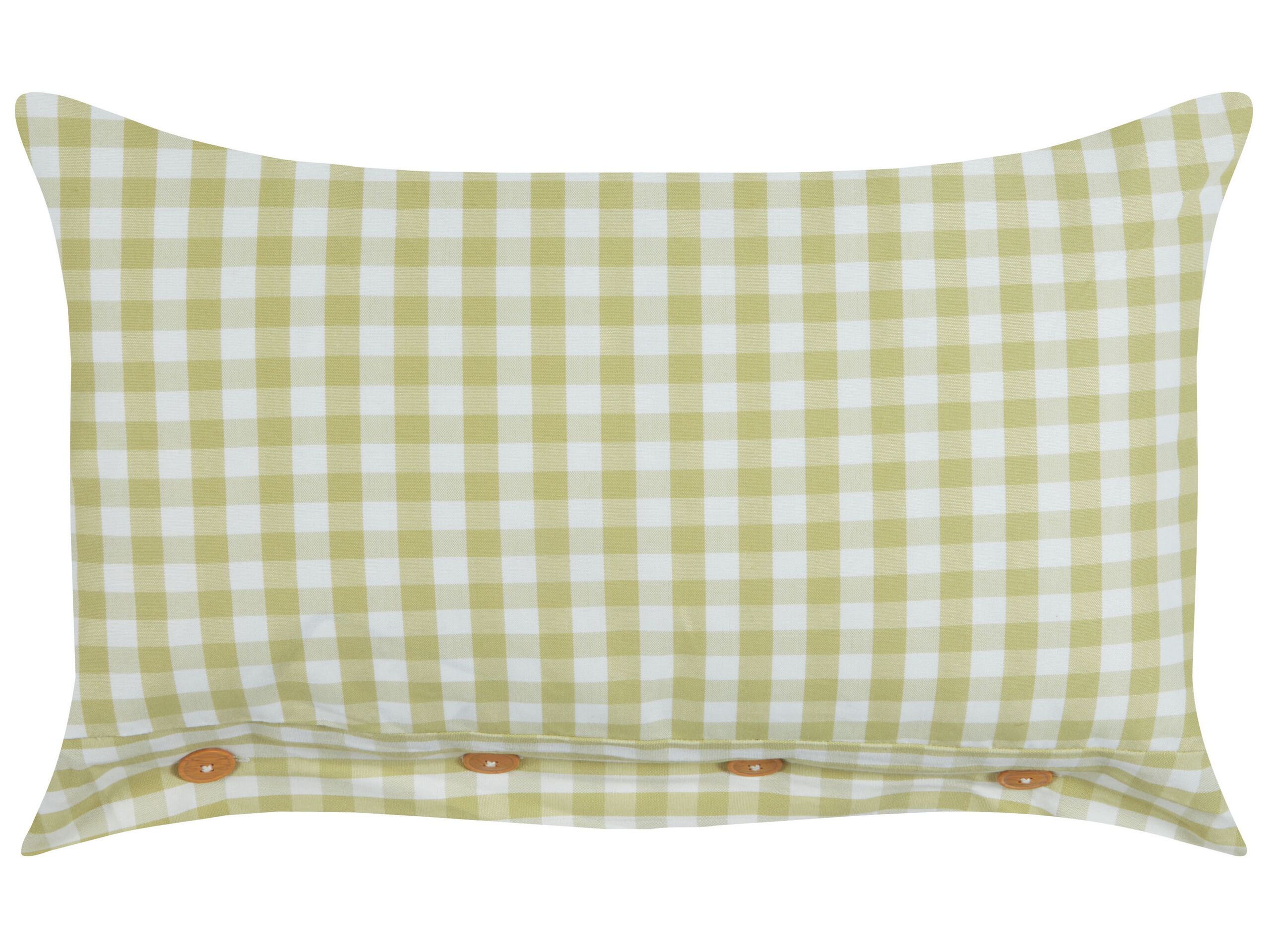 Cushion Chequered Pattern 40x60cm Olive Green and White - Gemini Interiors