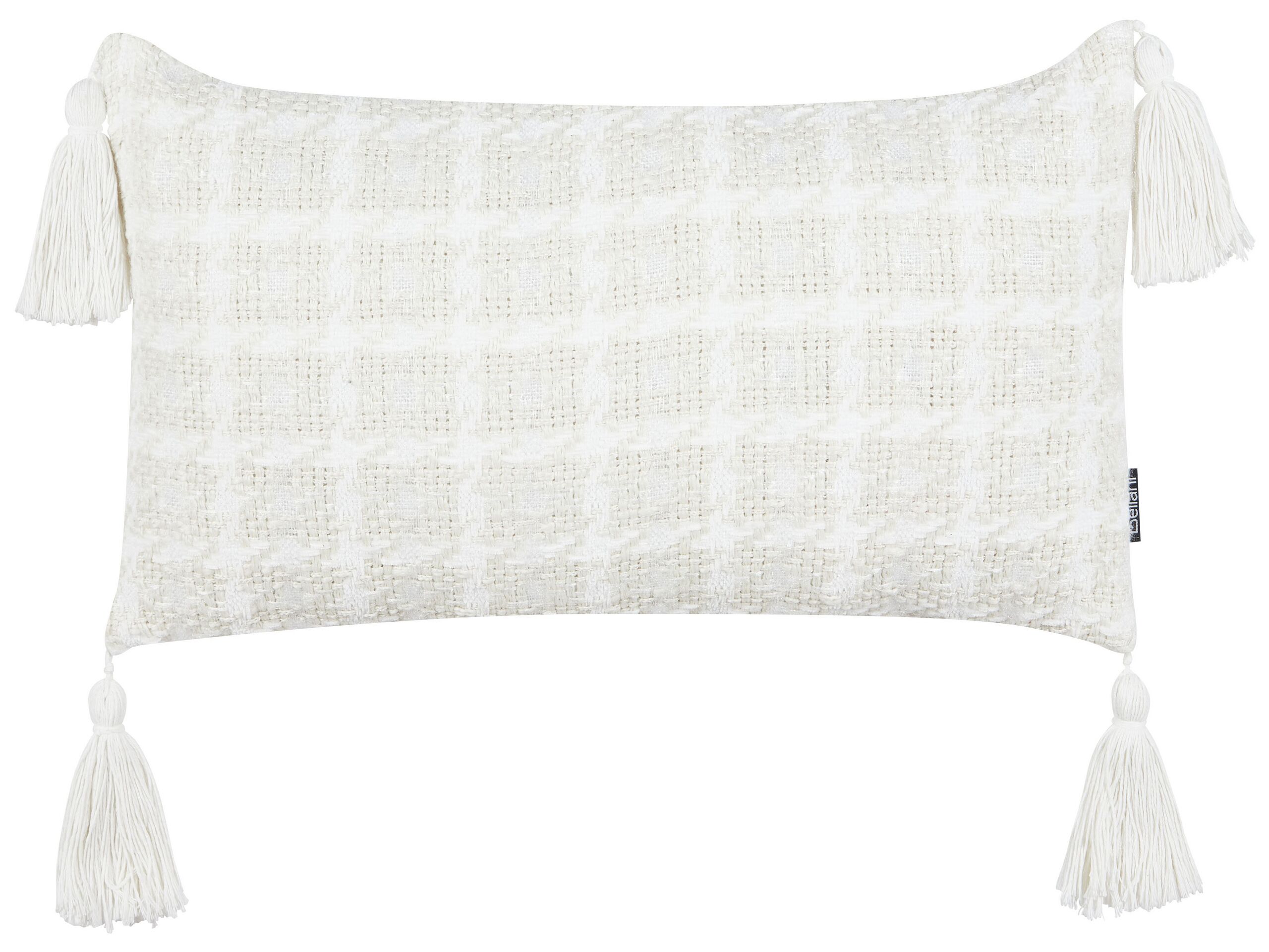 Cushion Checked 30x60cm Beige - Gemini Interiors