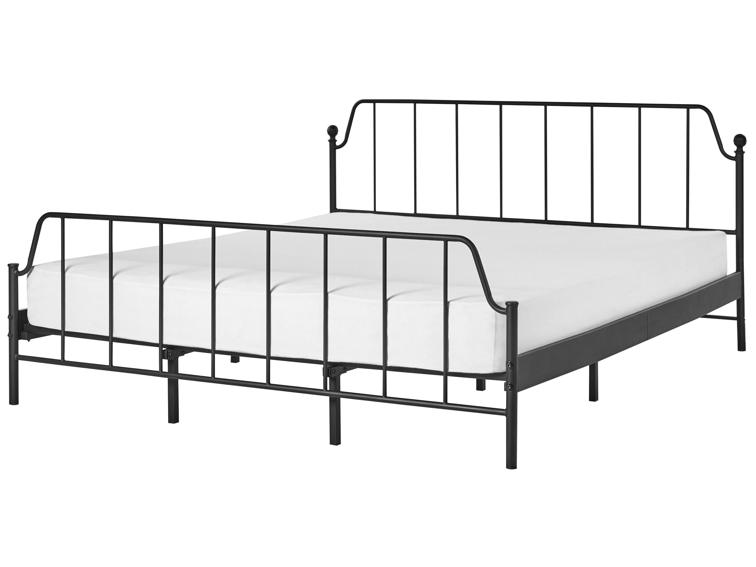 Metal EU Super King Size Bed Black MAURESSAC - Gemini Interiors