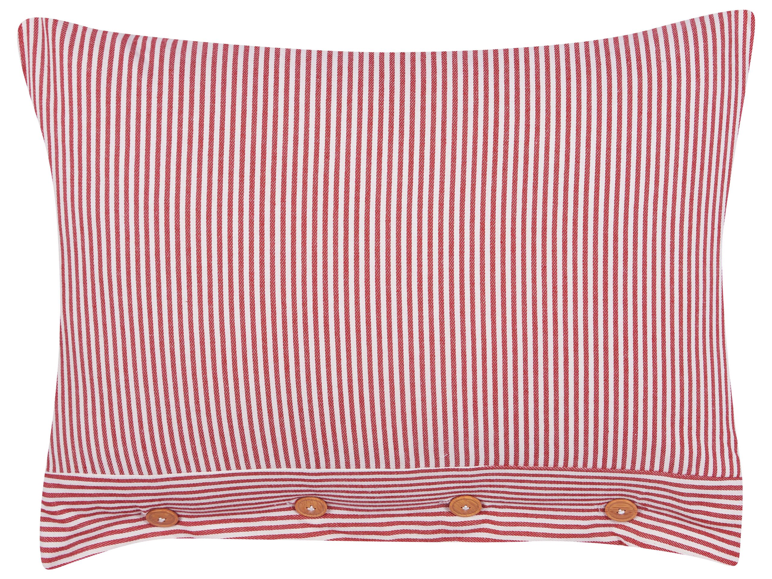 Cotton Cushion Striped 40x60cm Red and White - Gemini Interiors