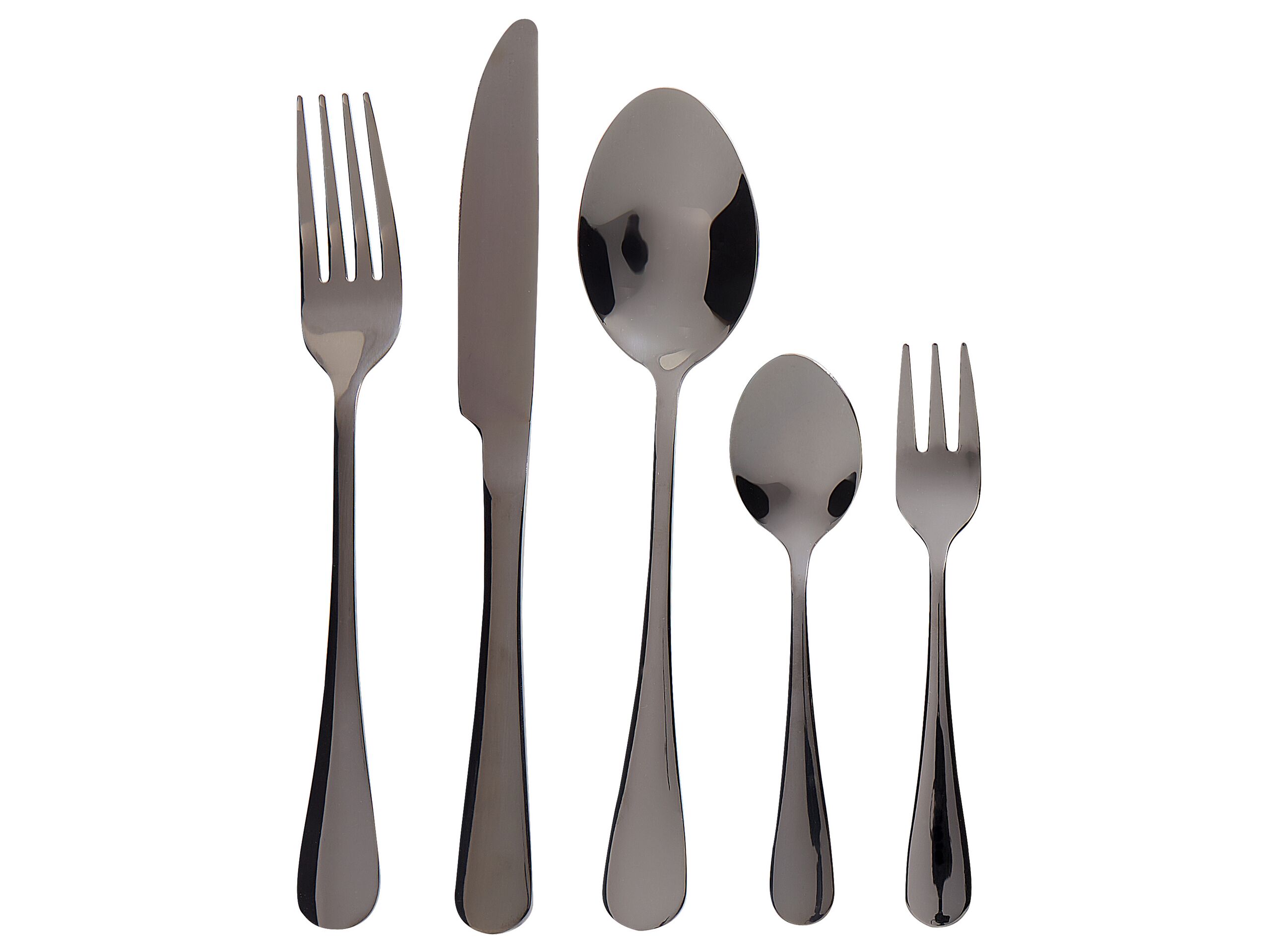 30 Piece Cutlery Set Black FUSILLI - Gemini Interiors