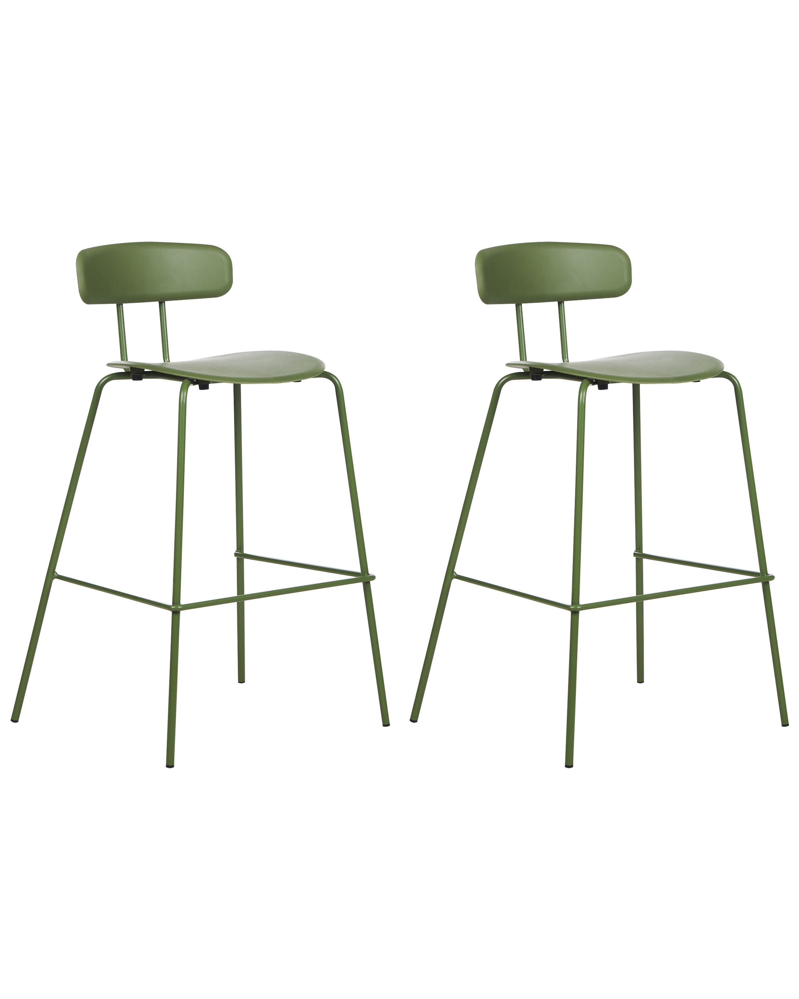 Set of 2 Bar Chairs Green SIBLEY - Gemini Interiors
