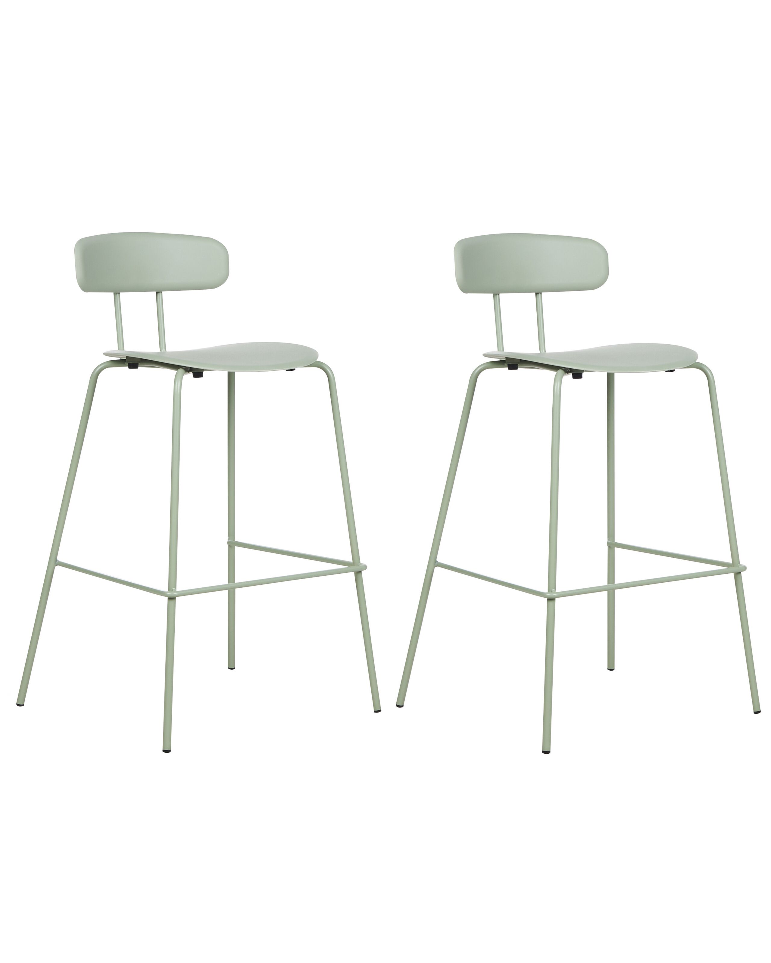 Set of 2 Bar Chairs Light Green SIBLEY - Gemini Interiors