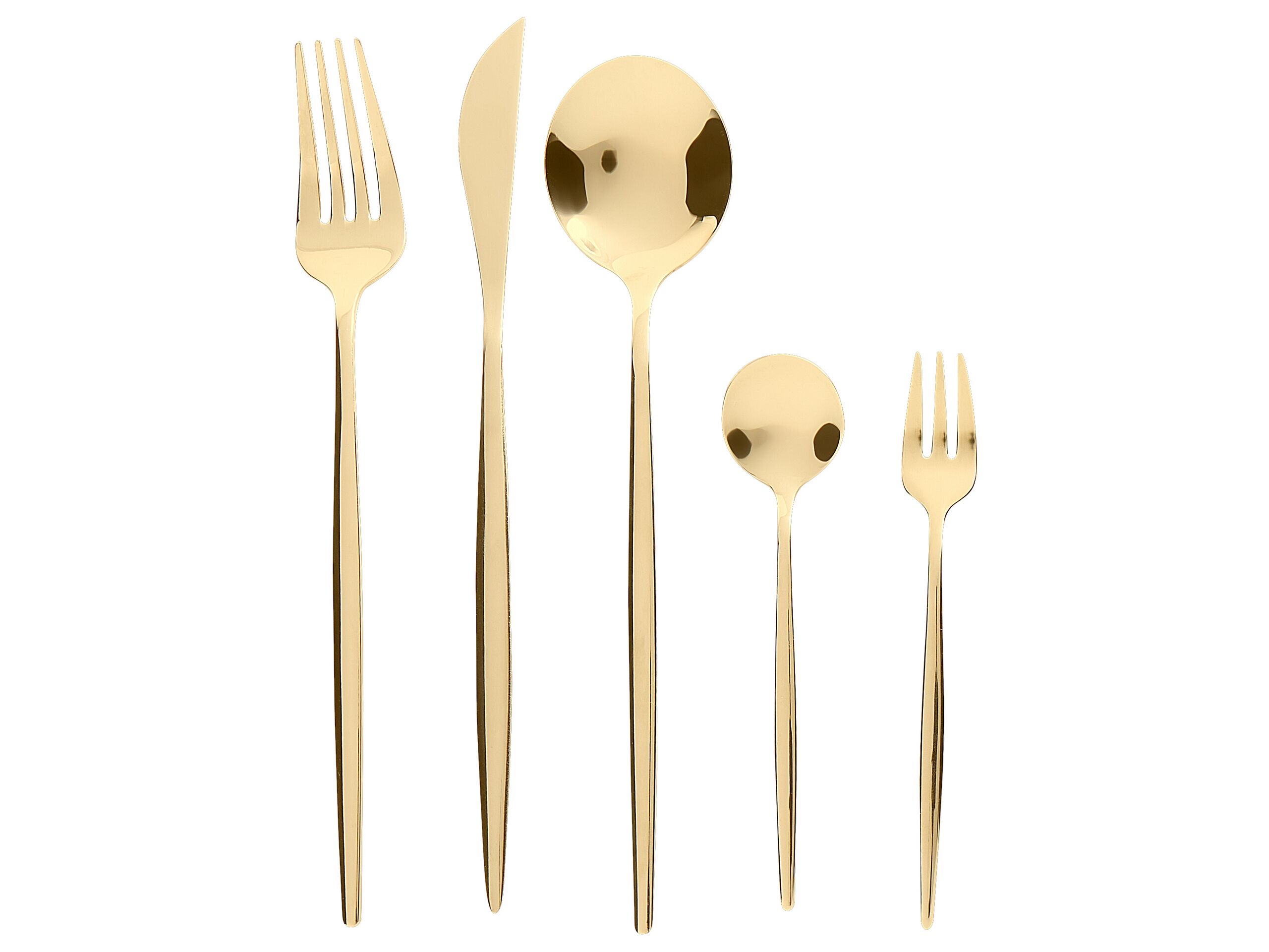 30 Piece Cutlery Set Gold RIGATONI - Gemini Interiors
