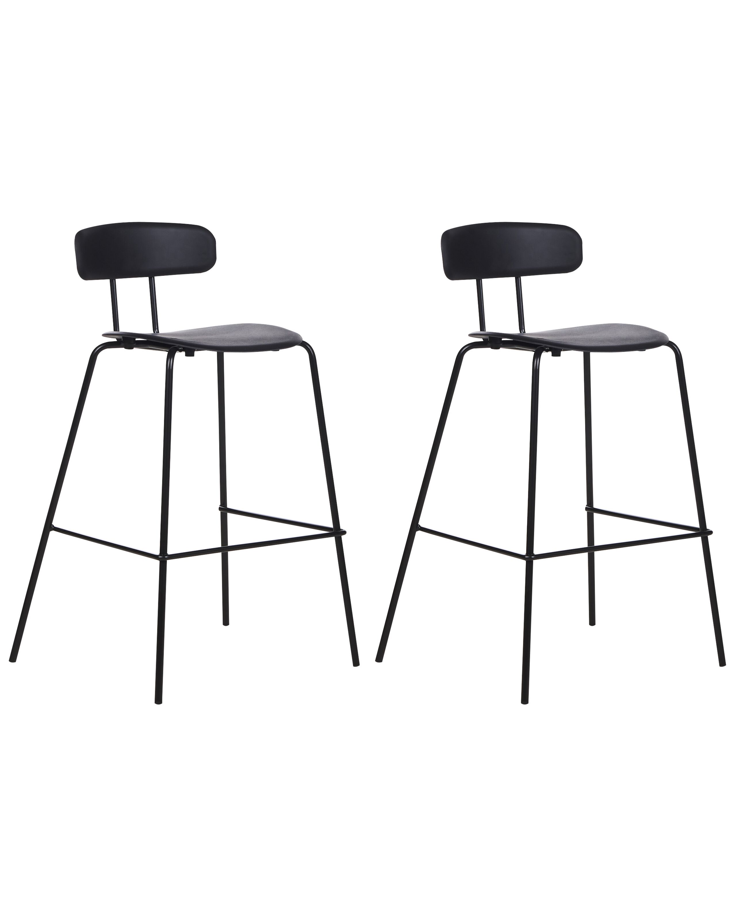 Set of 2 Bar Chairs Black SIBLEY - Gemini Interiors