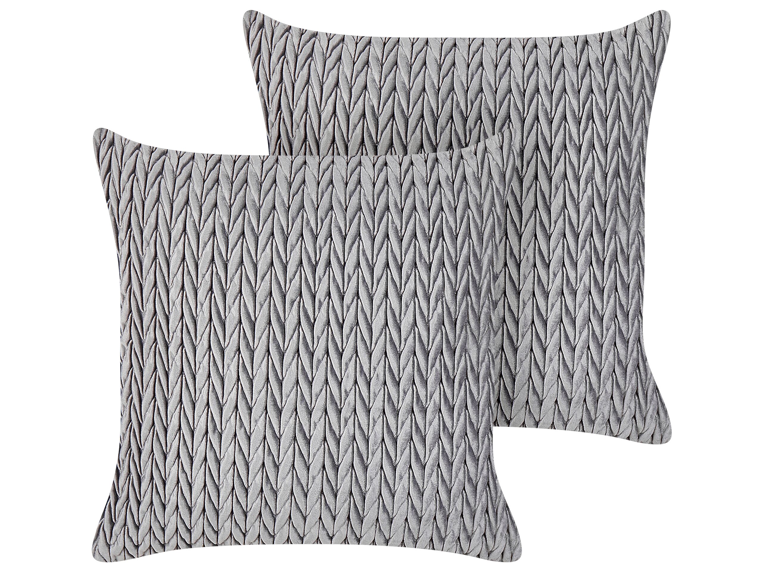 Set of 2 Cushions 45x45cm Grey - Gemini Interiors