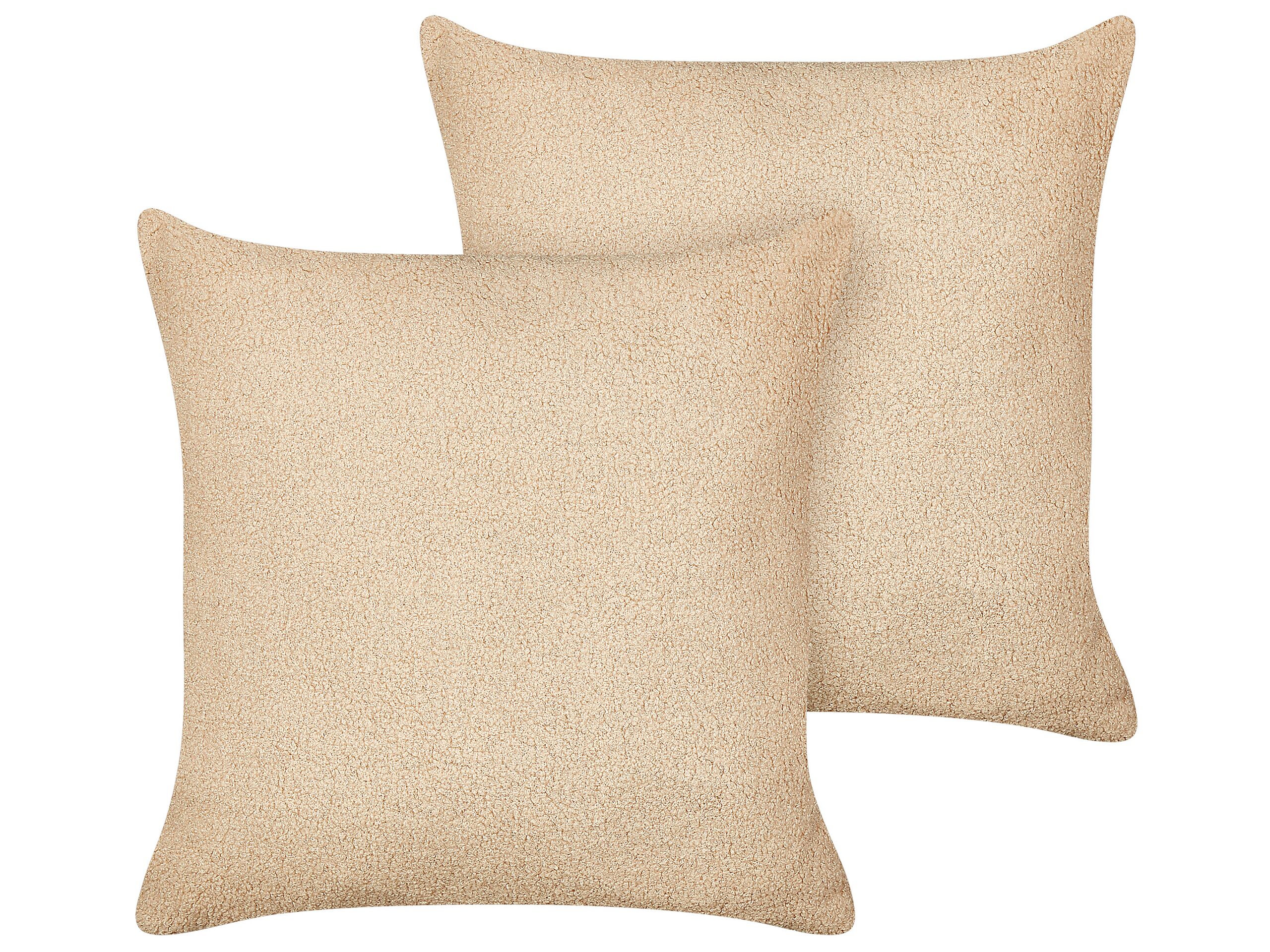Set of 2 Boucle Cushions 45x45cm Sand Beige - Gemini Interiors