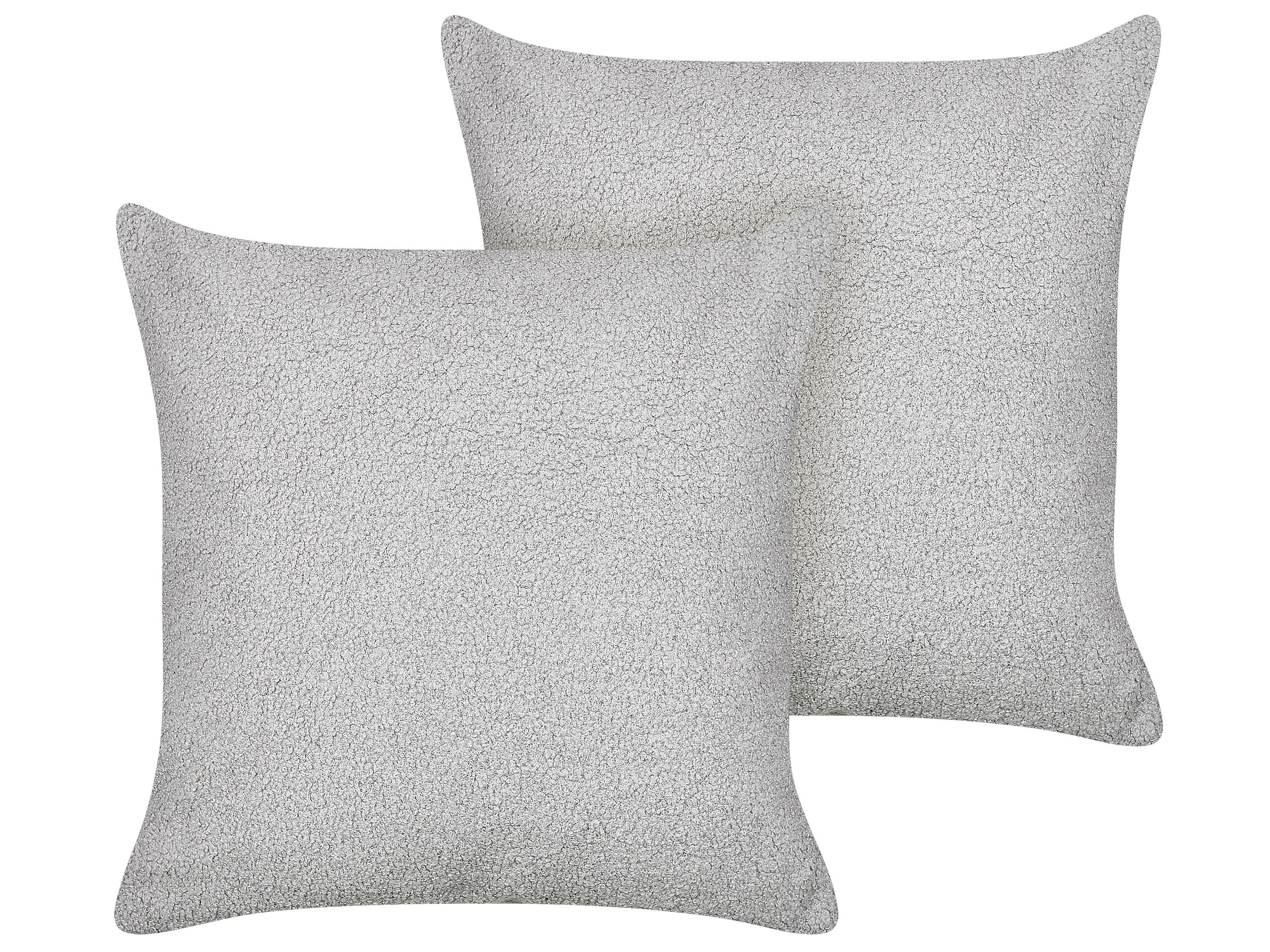 Set of 2 Boucle Cushions 45x45cm Grey - Gemini Interiors