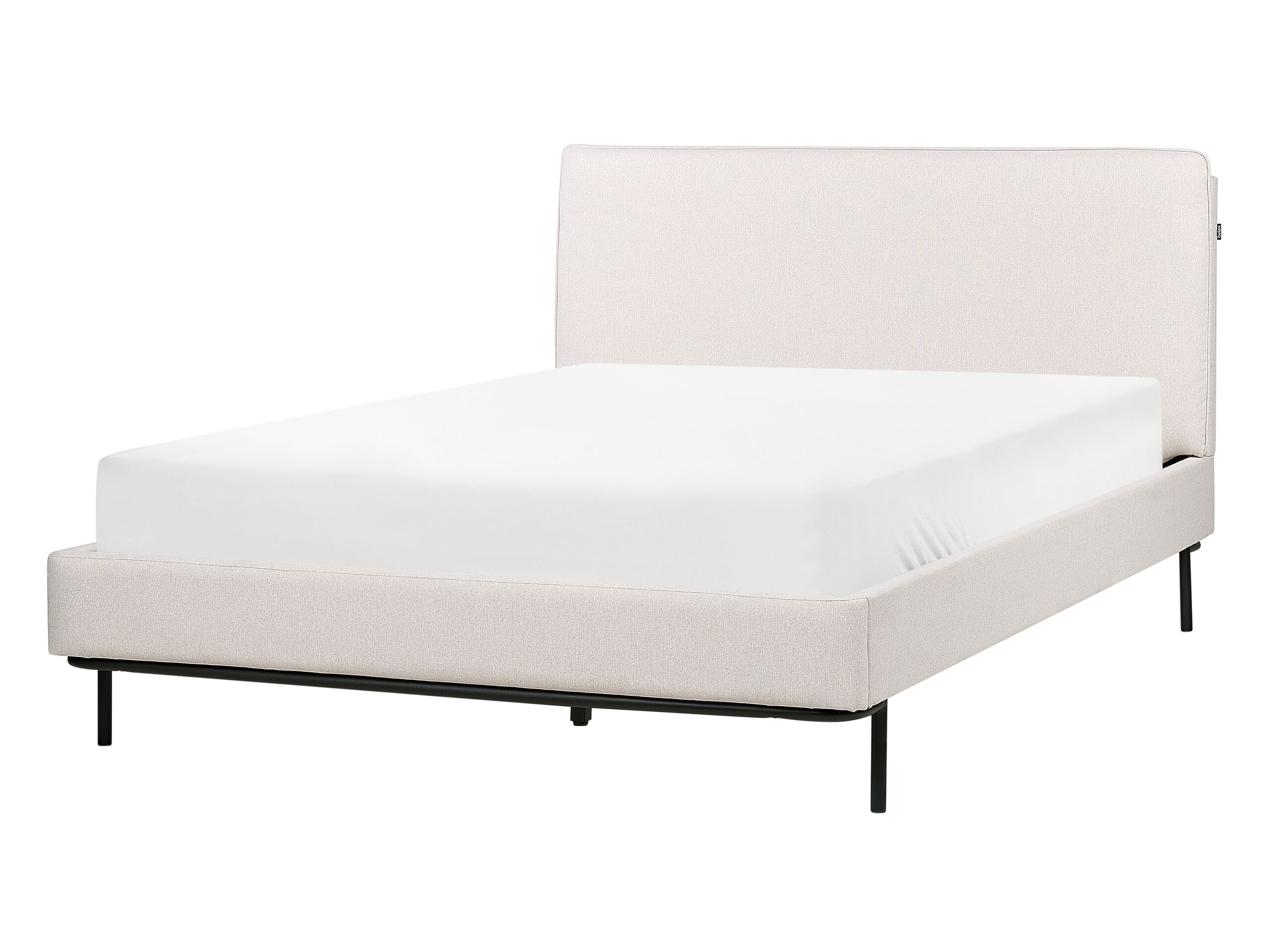 Fabric EU Double Bed Beige CORIO - Gemini Interiors