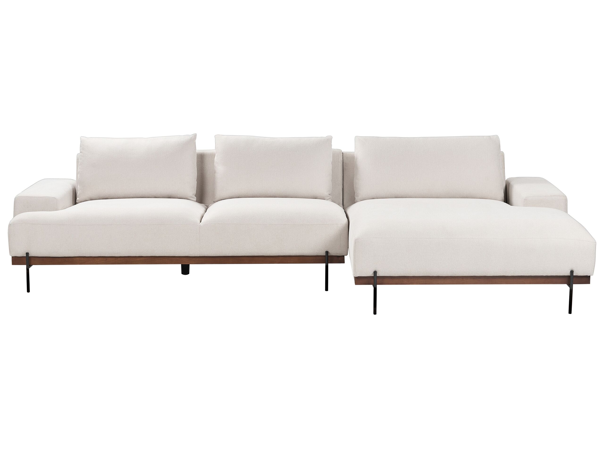 Left Hand Corner Fabric Sofa Beige MARIFERD - Gemini Interiors