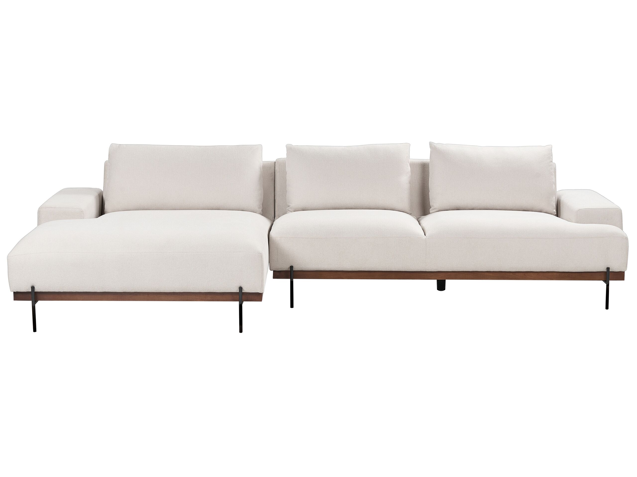 Right Hand Corner Fabric Sofa Beige MARIFERD - Gemini Interiors