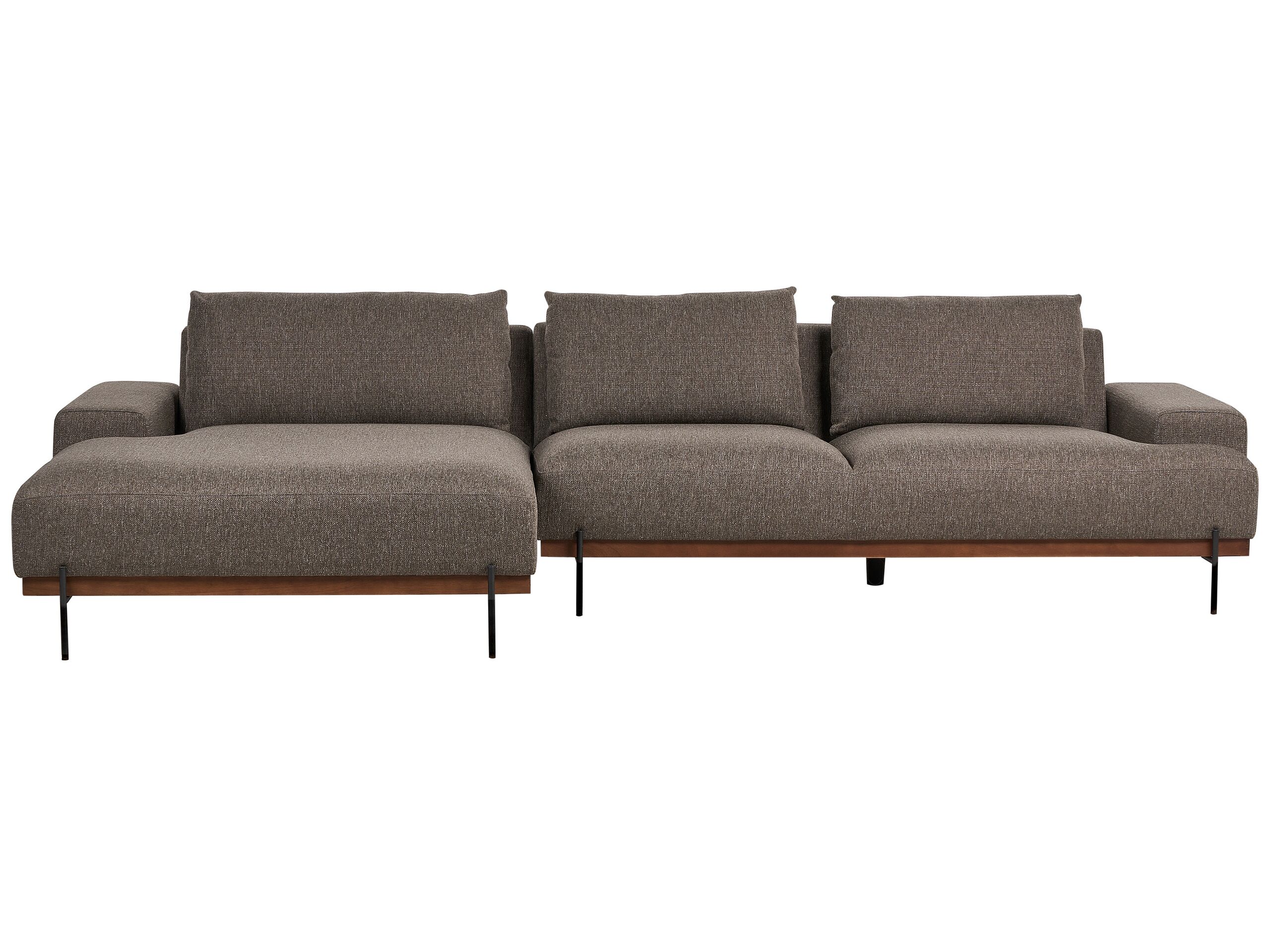 Right Hand Corner Fabric Sofa Brown MARIFERD - Gemini Interiors