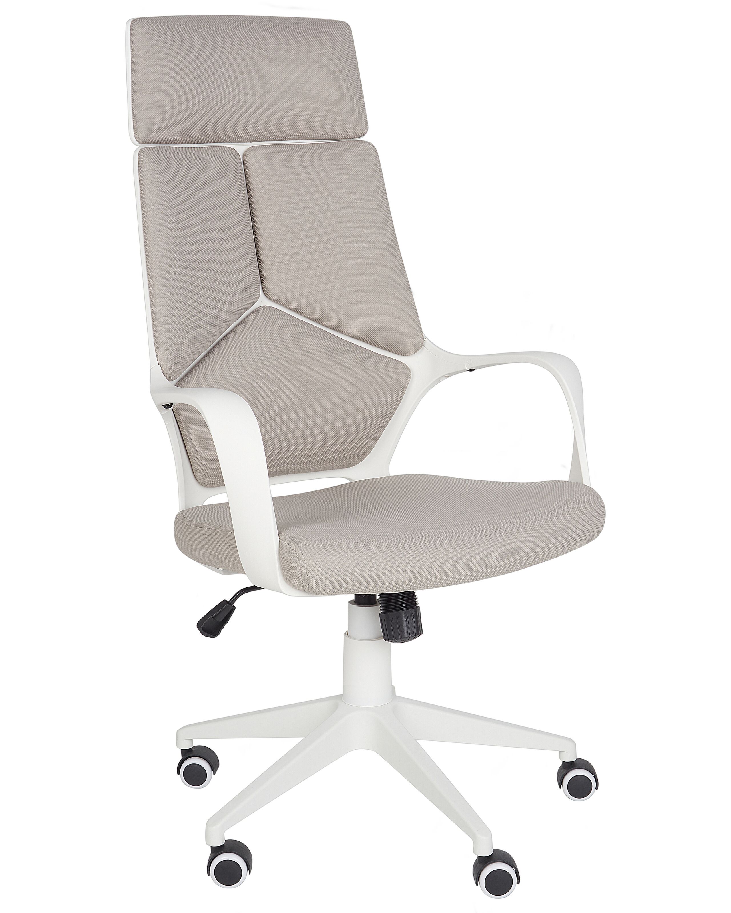 Swivel Office Chair Taupe and White DELIGHT - Gemini Interiors