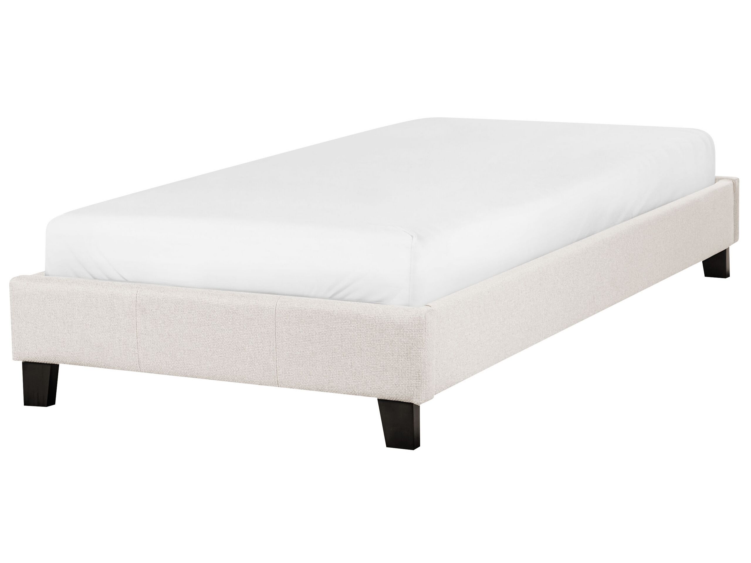 Fabric EU Single Bed Light Beige ROANNE - Gemini Interiors