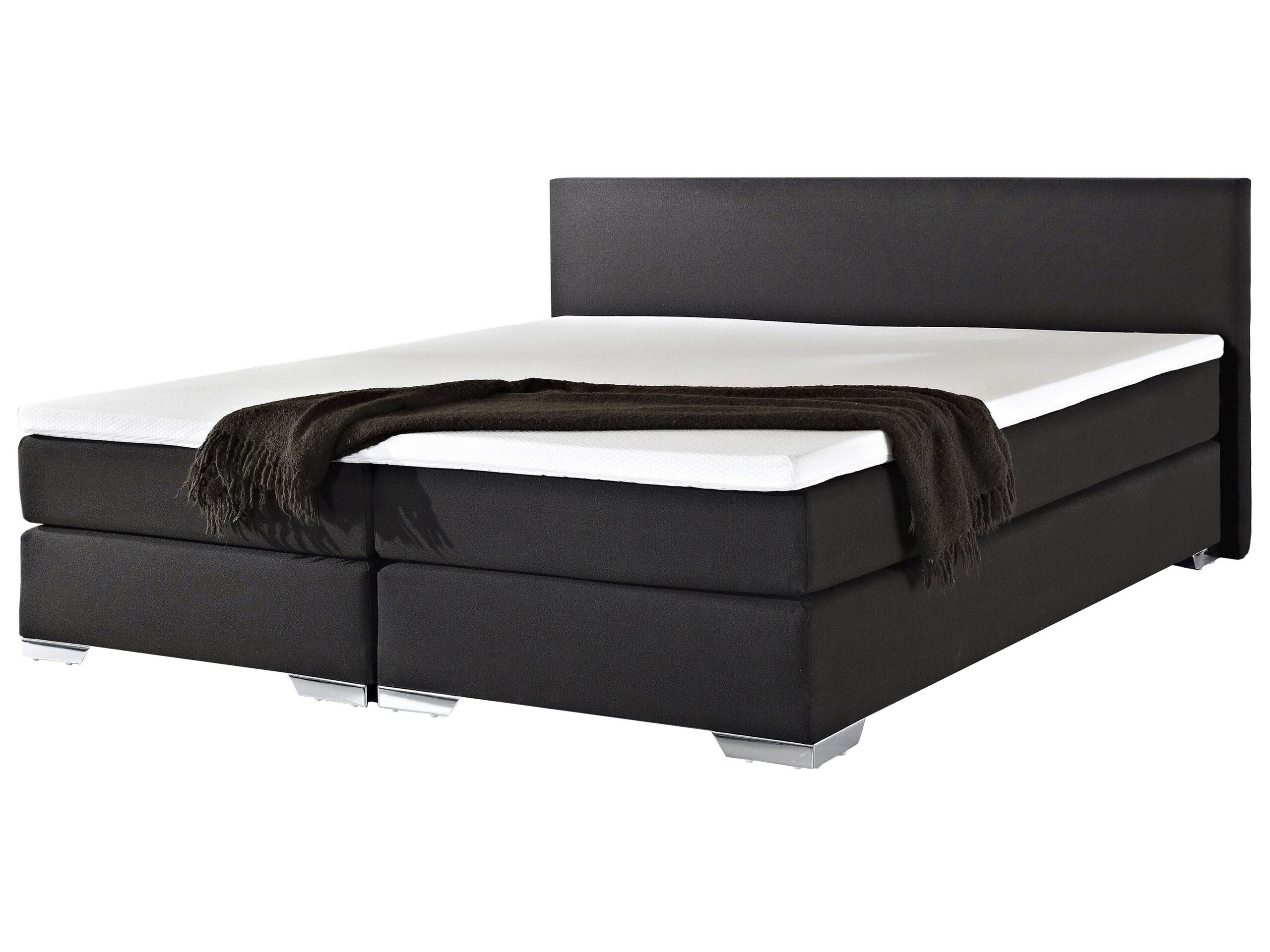 Fabric EU Super King Size Divan Bed Black PRESIDENT - Gemini Interiors
