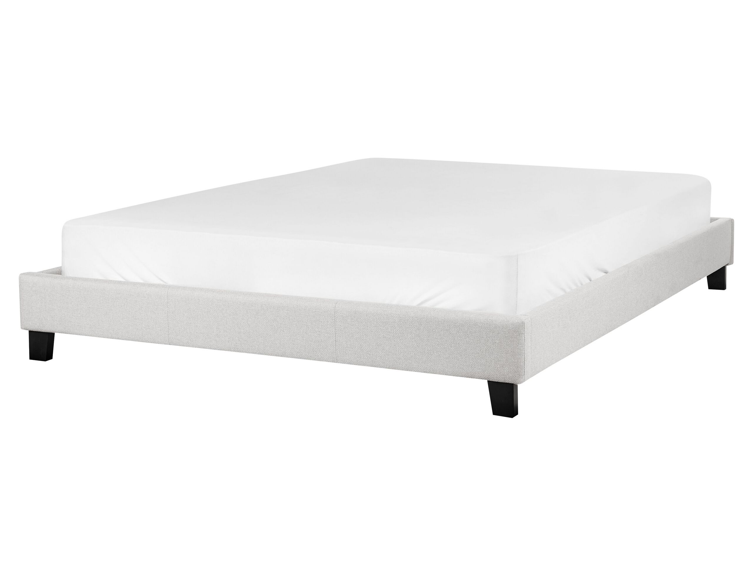 Fabric EU King Bed Light Grey ROANNE - Gemini Interiors