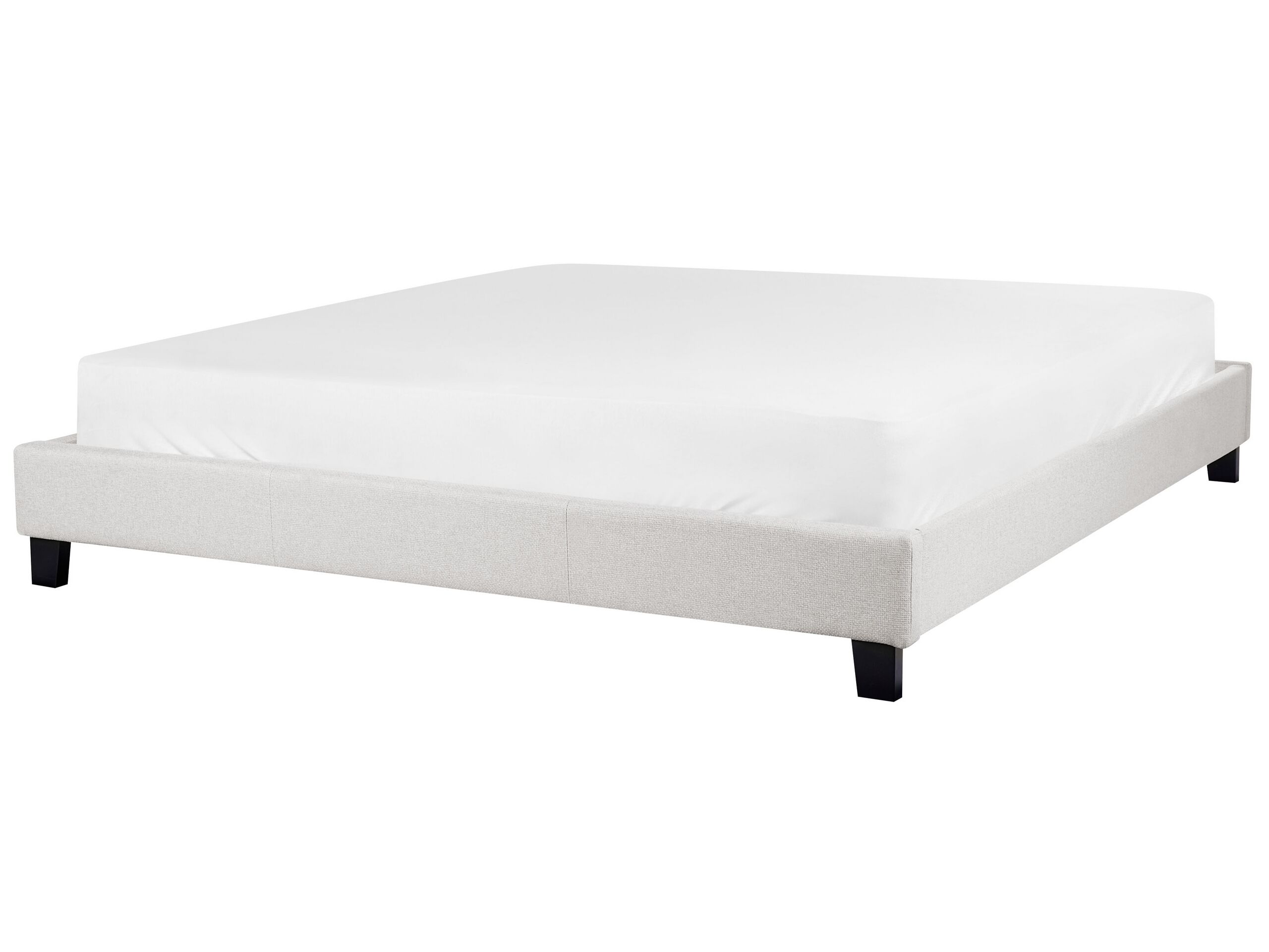 Fabric EU Super King Bed Light Grey ROANNE - Gemini Interiors